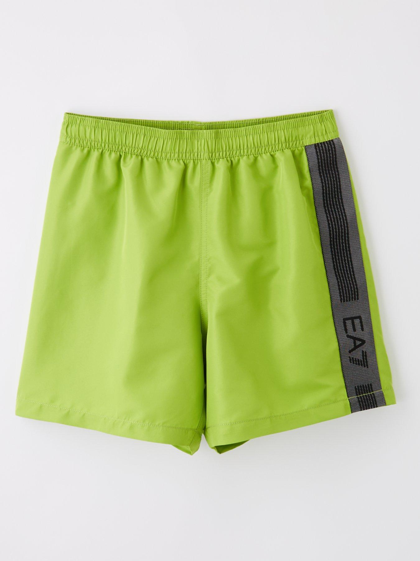 undefined Boys Tape Logo Swim Shorts - Green