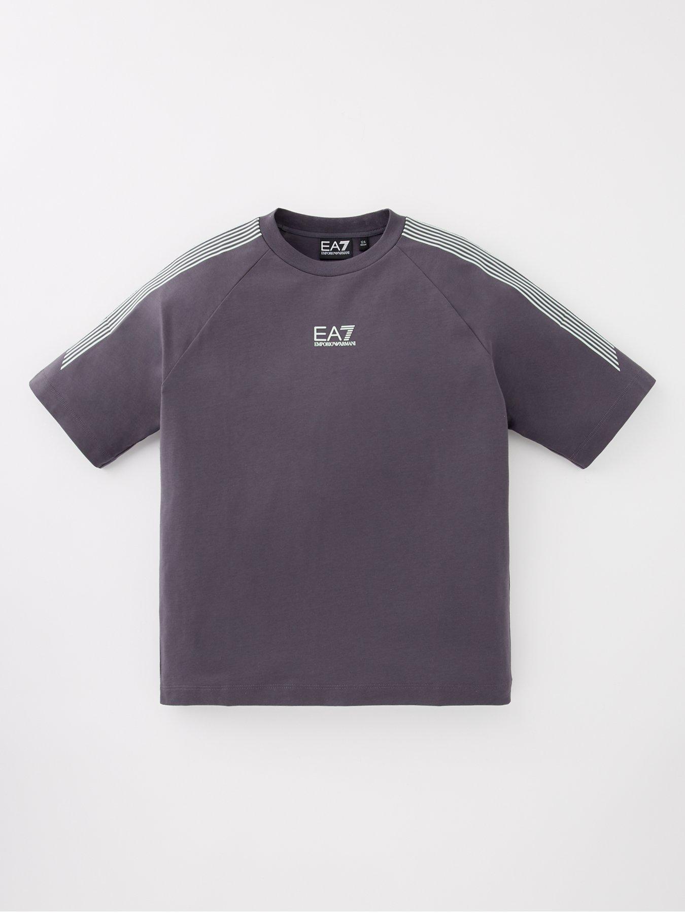 undefined Boys 7 Lines Short Sleeve T-Shirt - Dark Grey