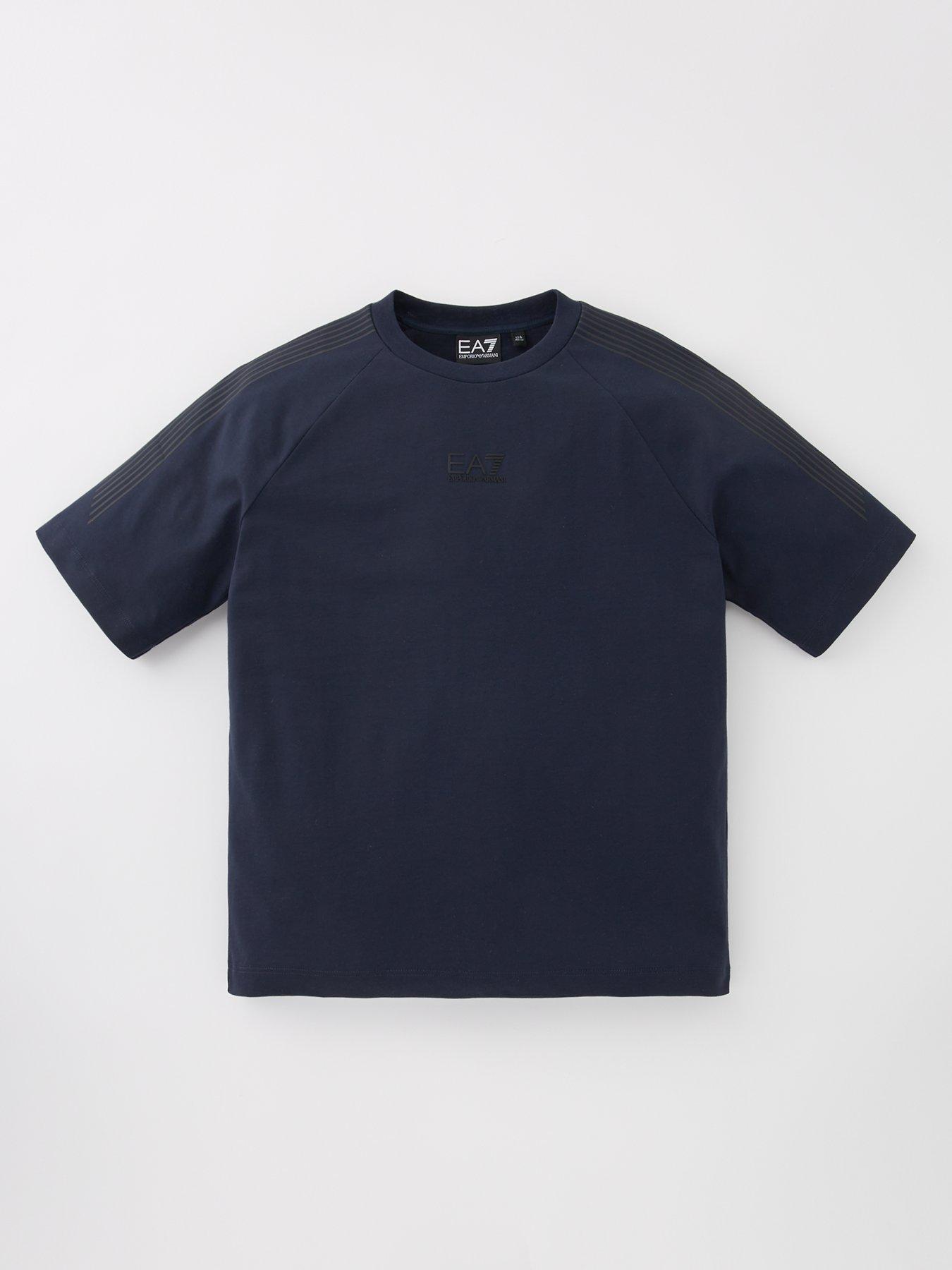 undefined Boys 7 Lines Short Sleeve T-Shirt - Navy