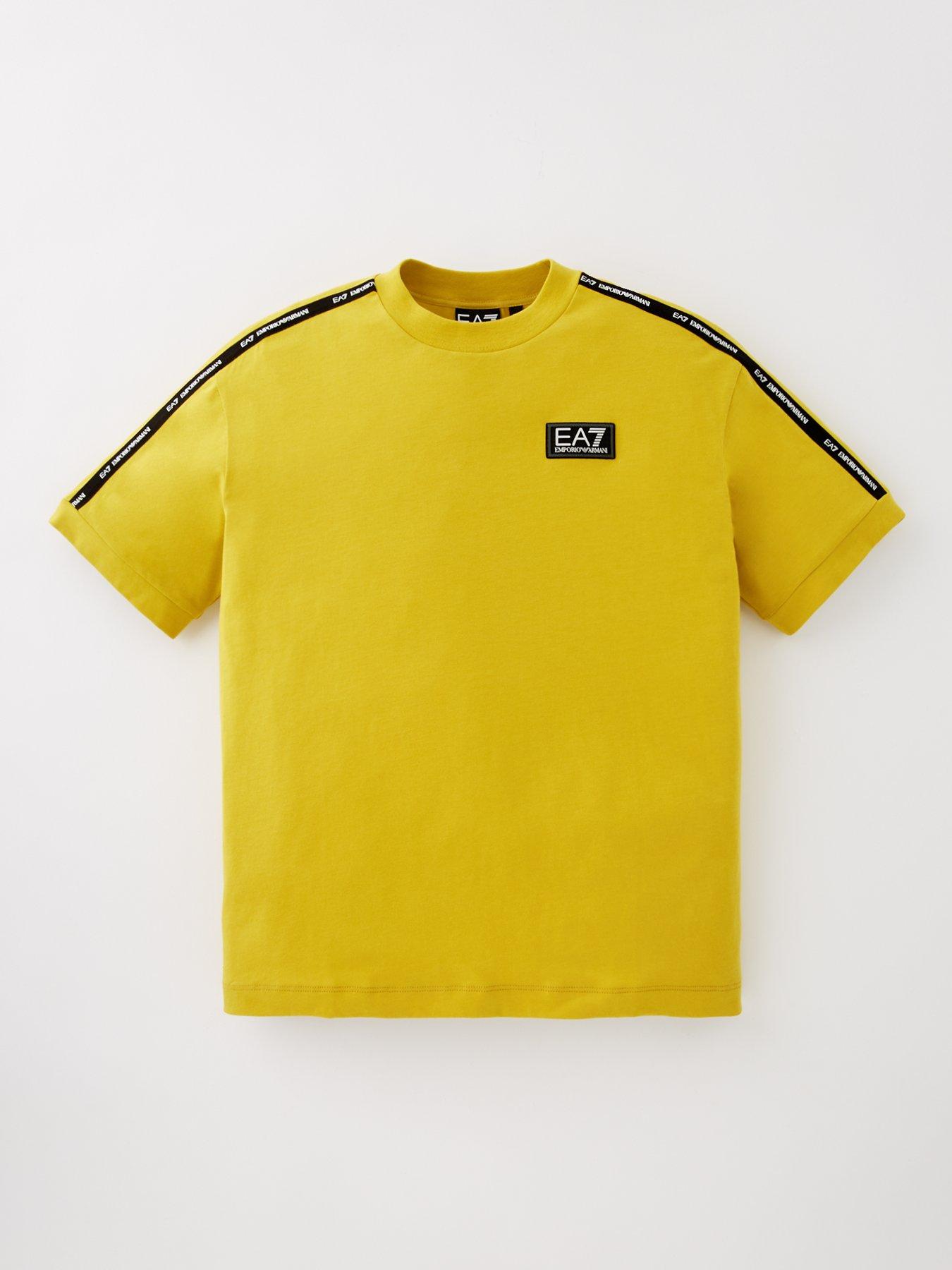 undefined Boys Tape Logo Short Sleeve T-Shirt - Yellow
