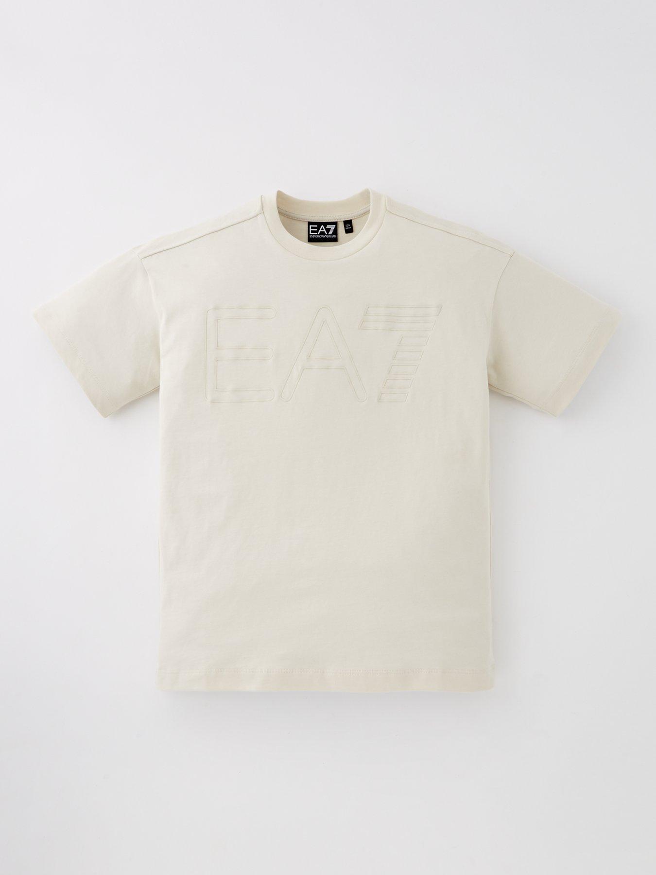 undefined Boys Oversize Logo Short Sleeve T-Shirt - Beige