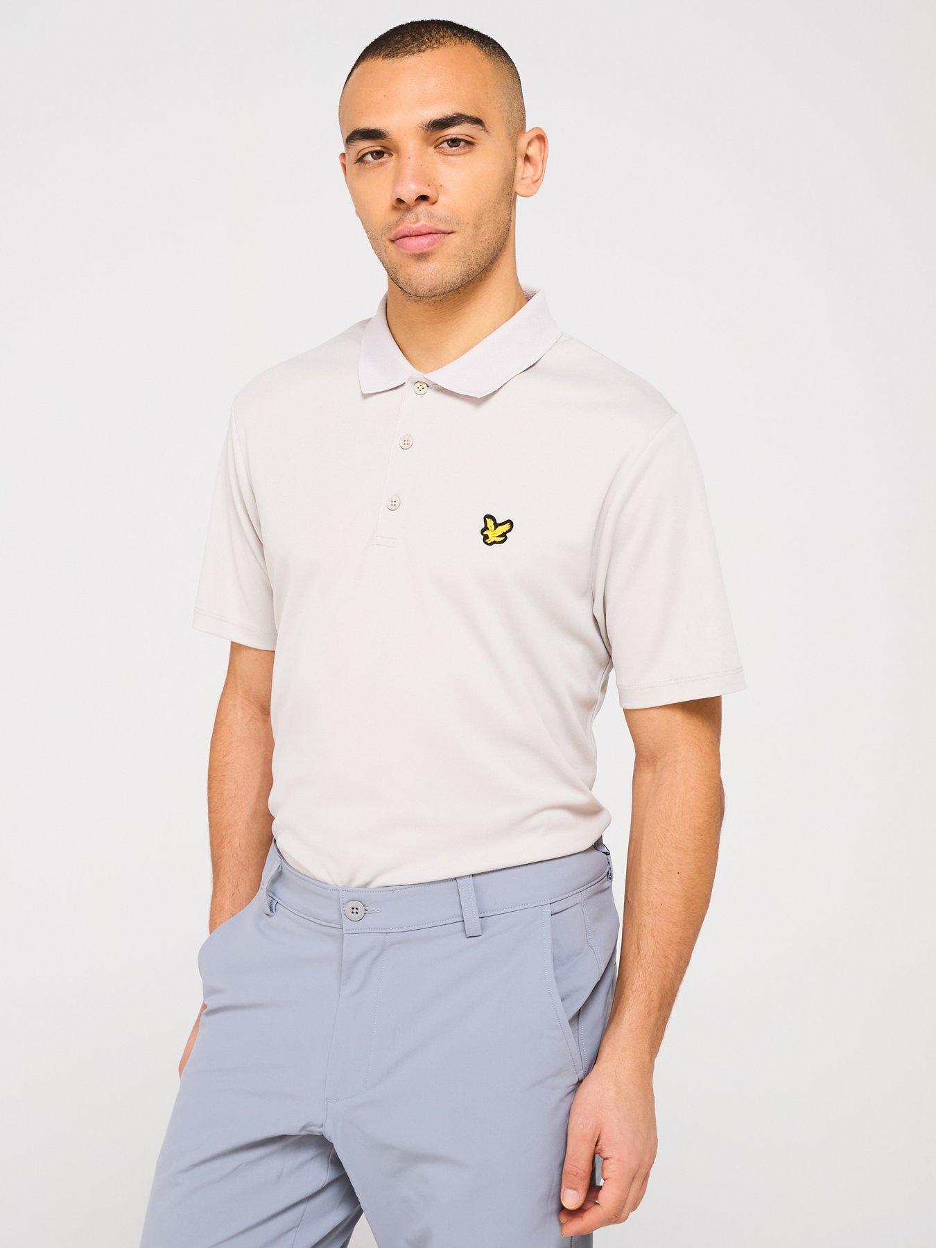 Polo Lyle & Scott Homme - Gris, 100% Coton, Taille L (étiquette XL), Manches Courtes