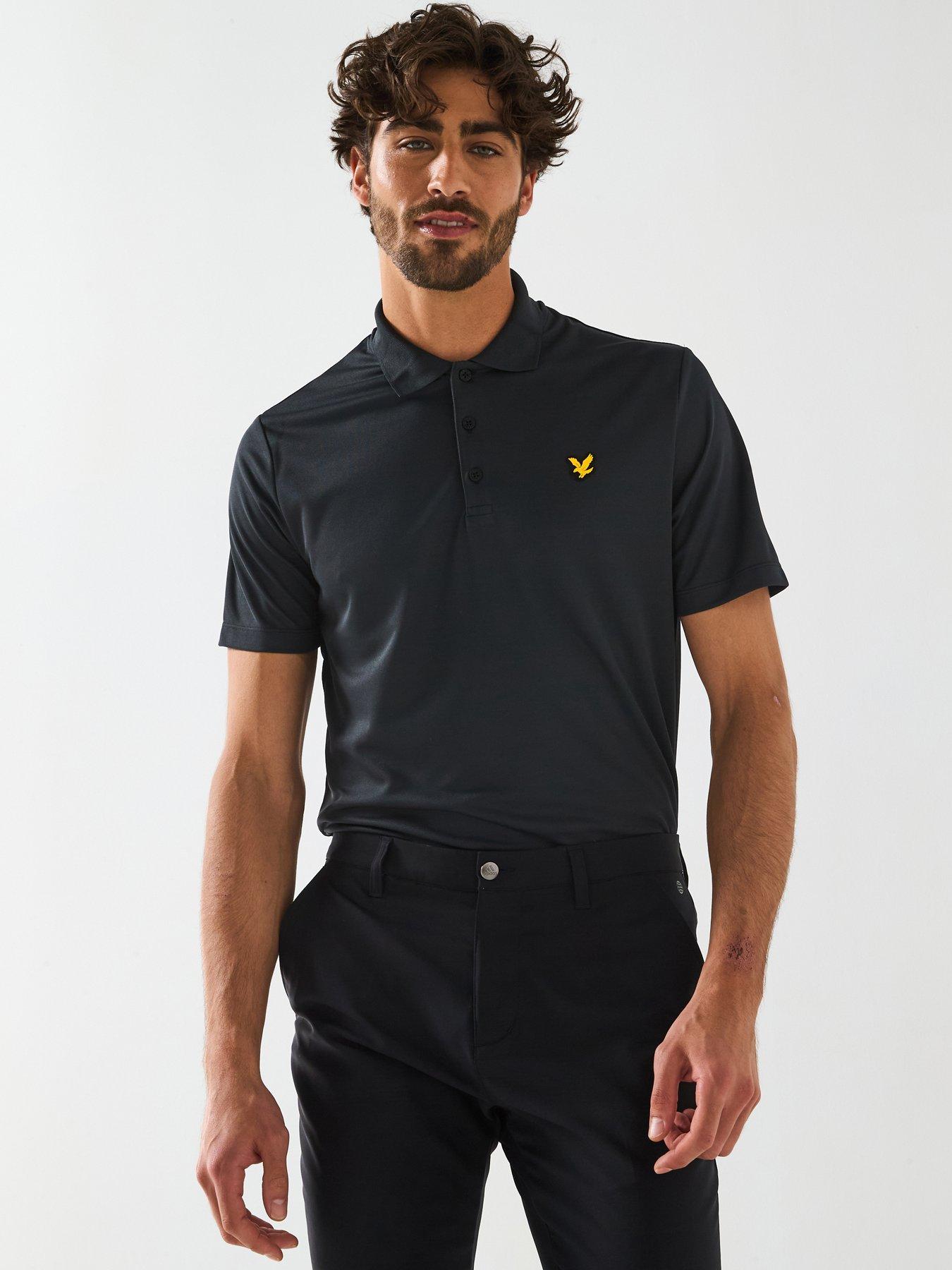 undefined Mens Golf Tech Polo Shirt-black