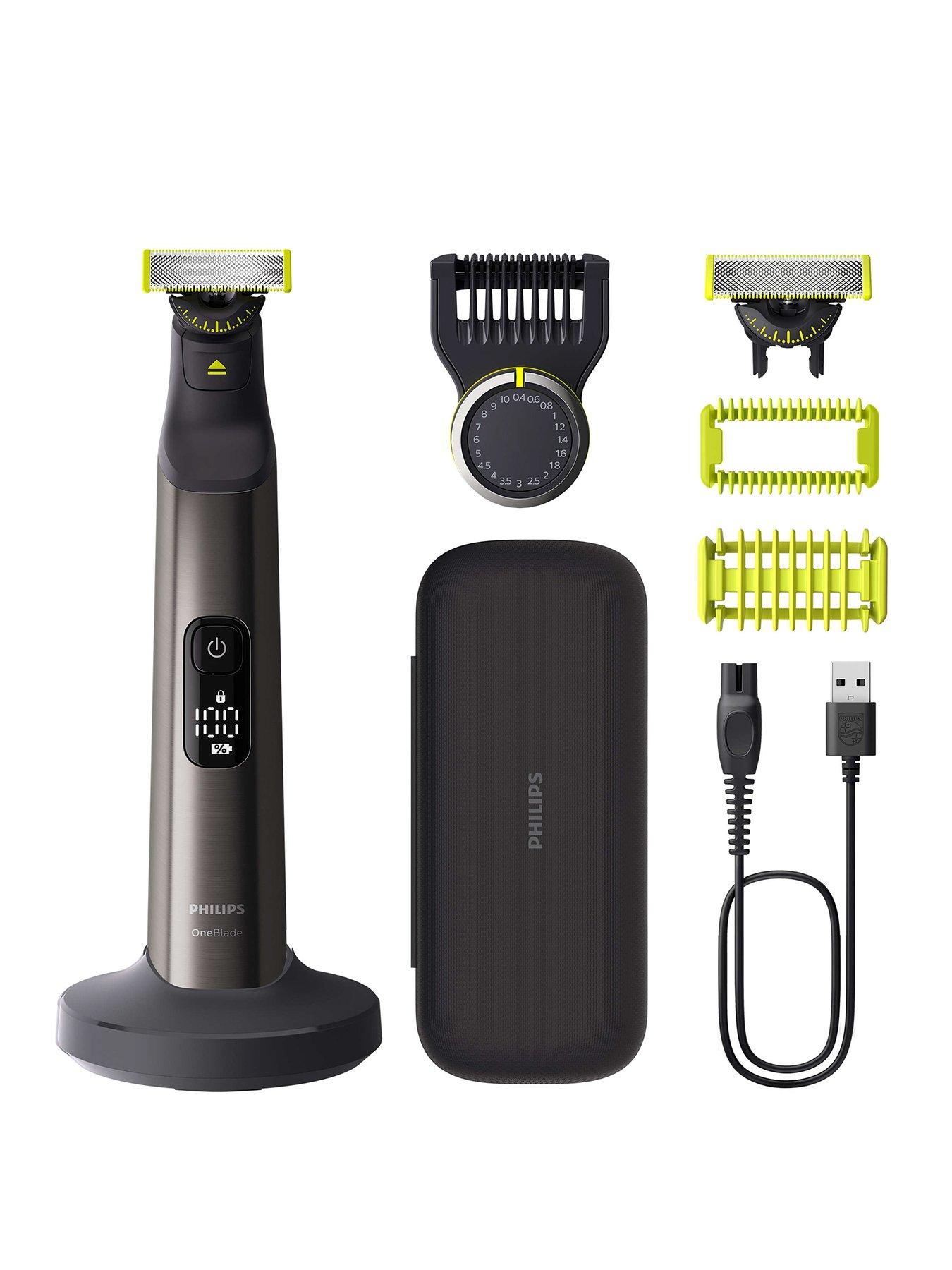 Philips OneBlade Pro 360 for Face  &  Body with 20-in-1 Adjustable Comb, Charging Stand, Travel Case  &  extra 360 blade - Trim, Edge, Shave, QP6652/30