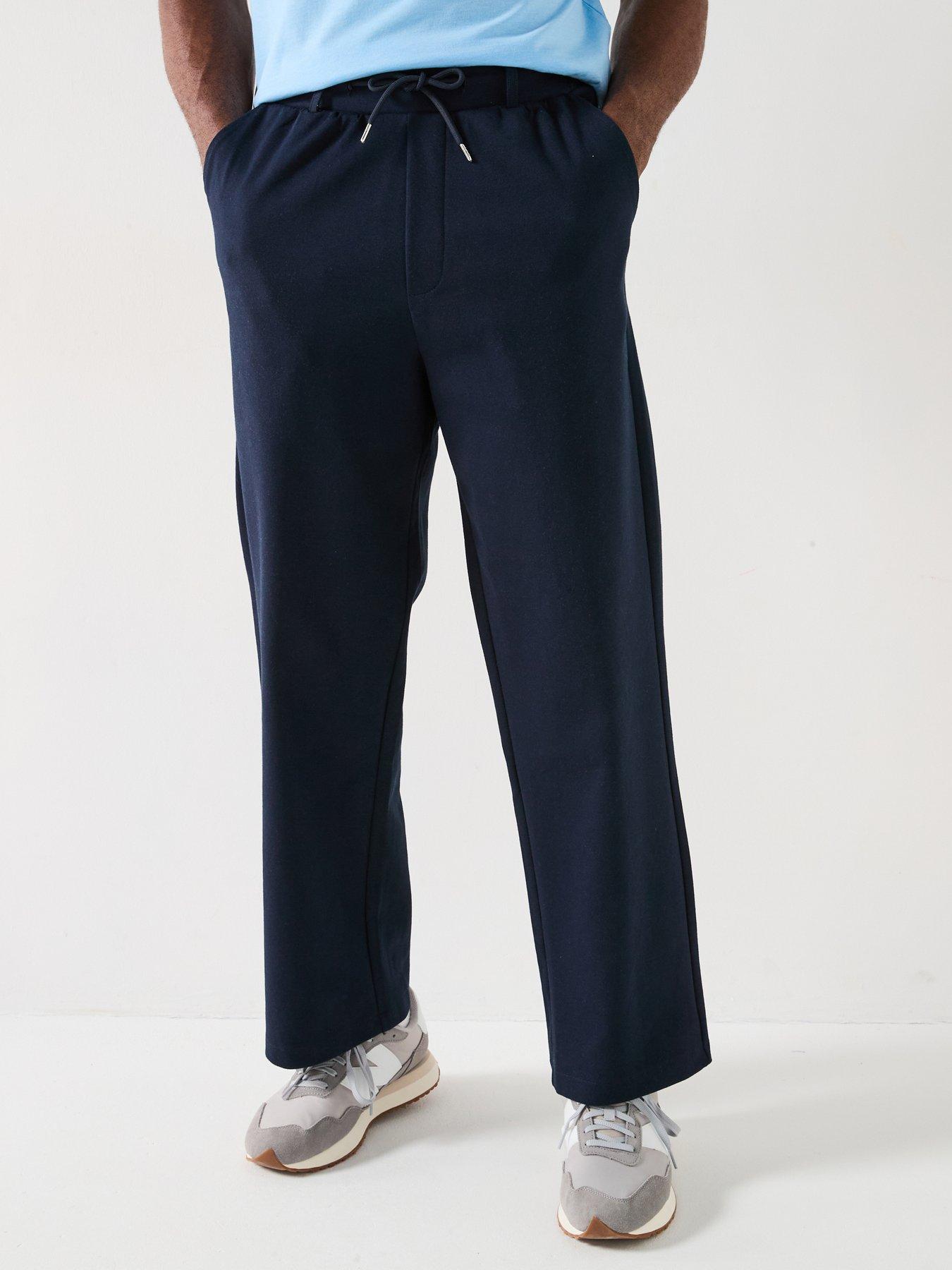 undefined Bill Ezra Tapered Relaxed Fit Trousers - Navy