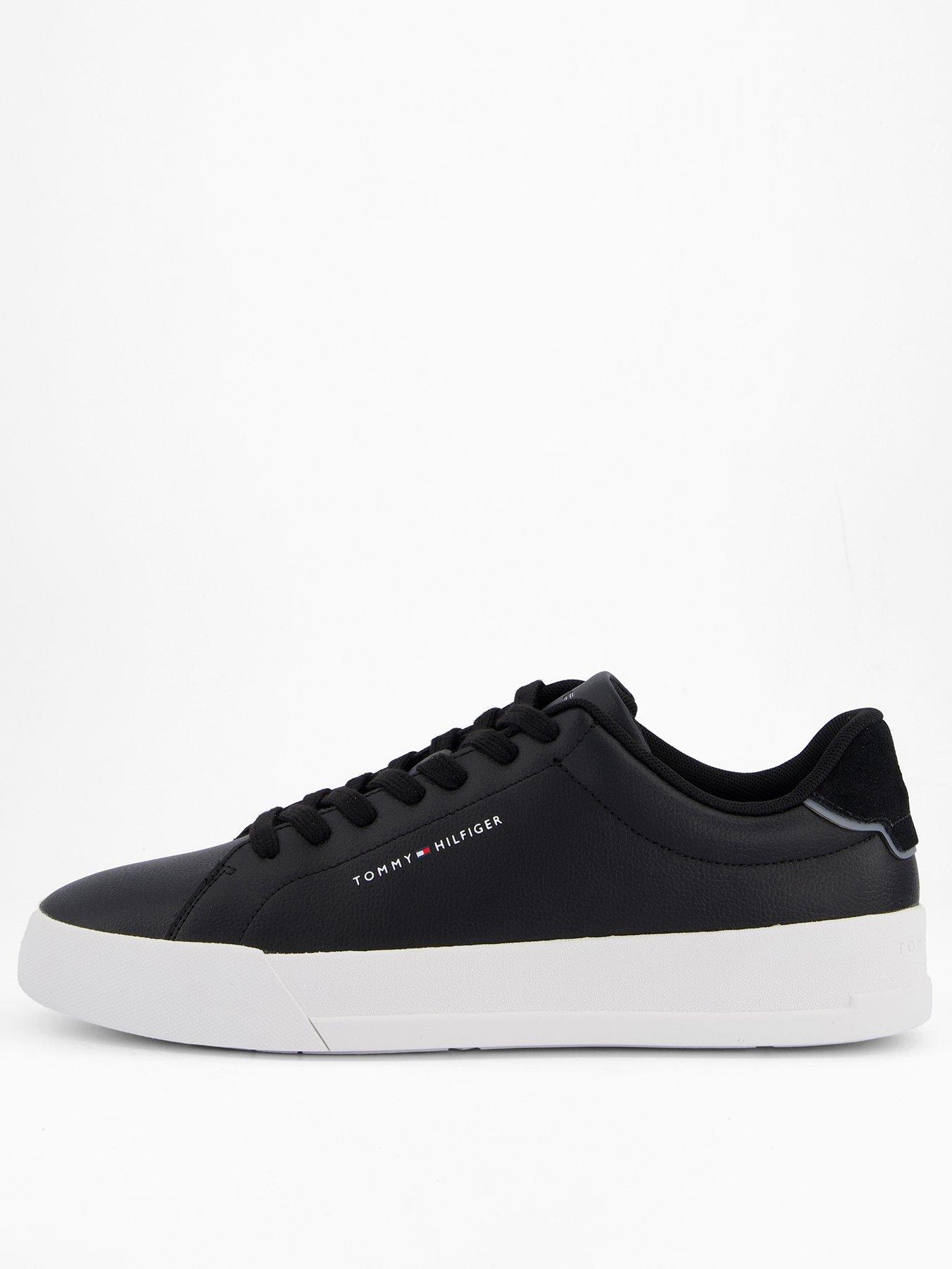 undefined Tommy Hilfiger Leather Court Sneakers - Black