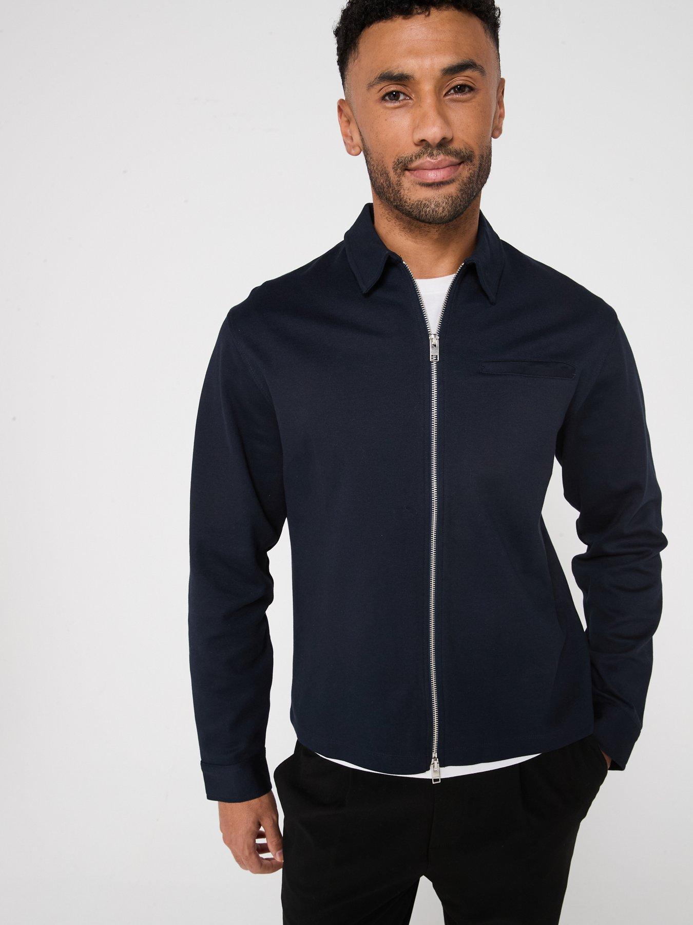 undefined Ezra Zip Through Overshirt - Navy