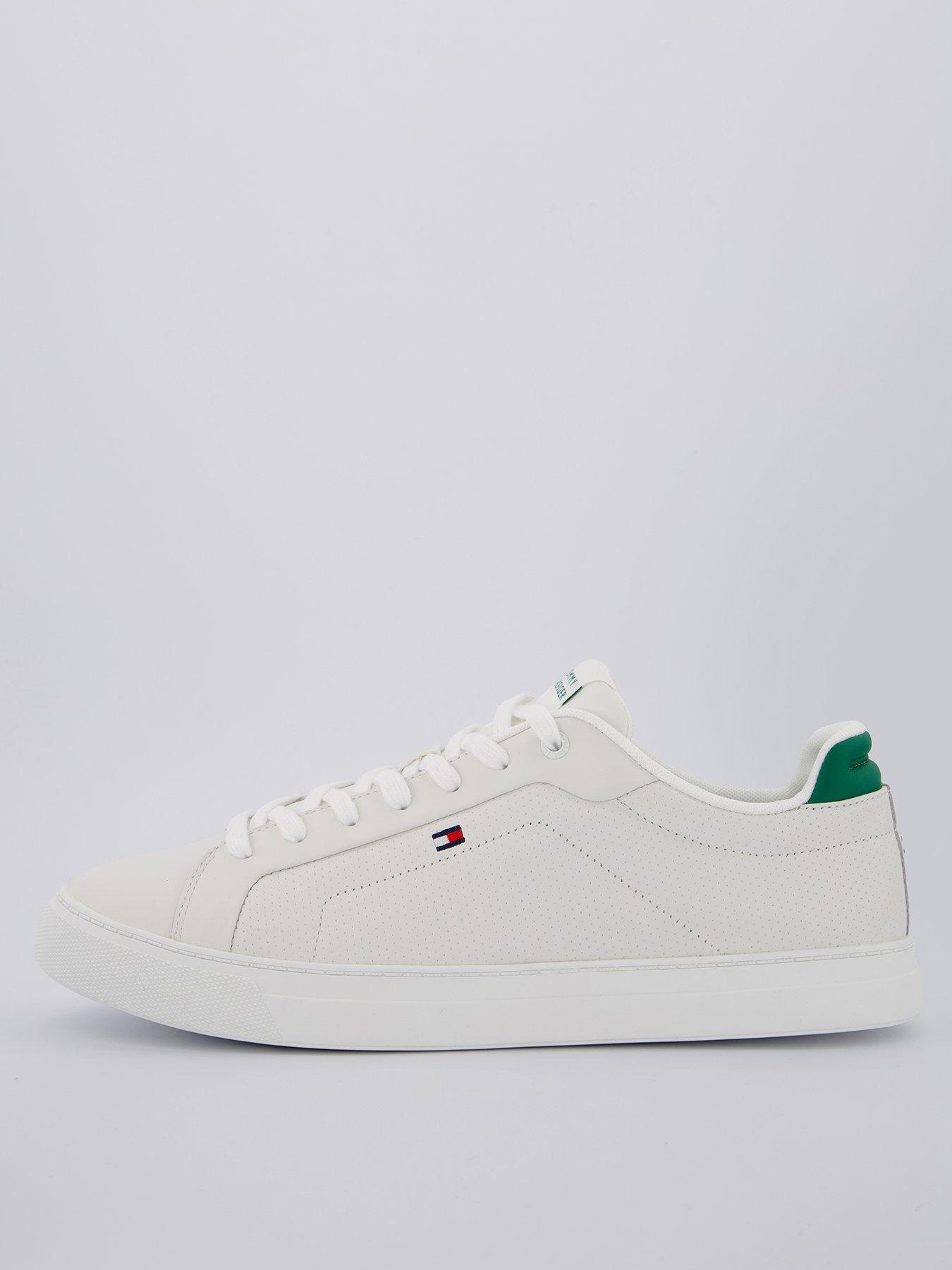 undefined Icon Court Pinperforated Leather Trainer - Off White