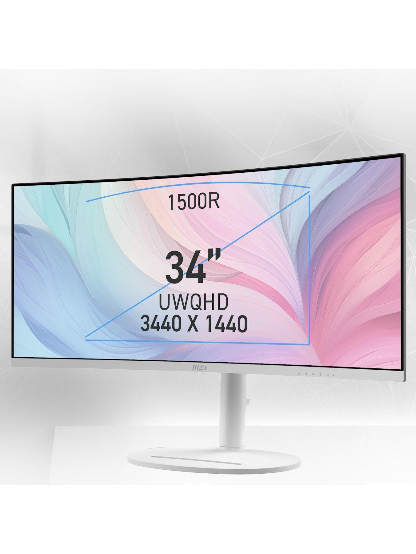 Curved white monitor discount