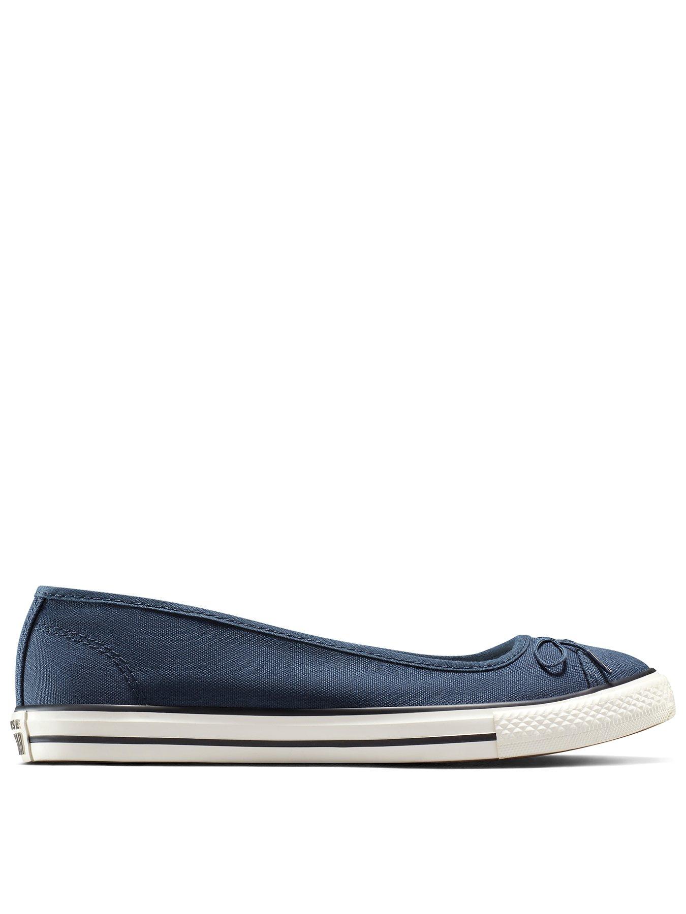 Image 1 of 7 of Converse Womens Chuck Taylor All Star Dainty Ballerina Canvas Slip/Egret/ - Navy