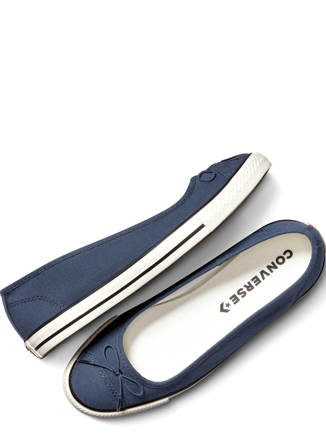 Image 4 of 7 of Converse Womens Chuck Taylor All Star Dainty Ballerina Canvas Slip/Egret/ - Navy