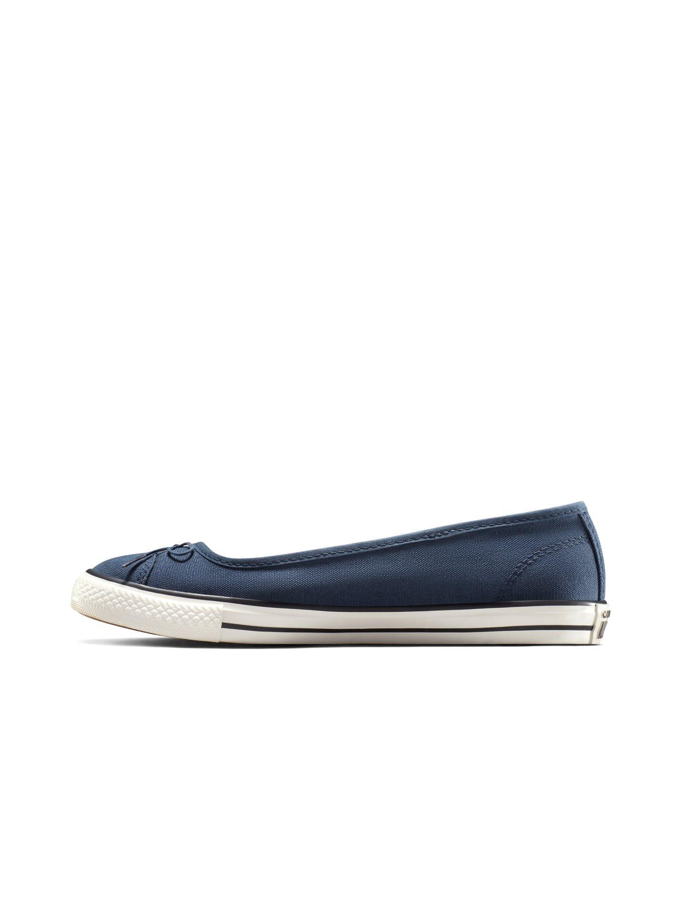 Image 6 of 7 of Converse Womens Chuck Taylor All Star Dainty Ballerina Canvas Slip/Egret/ - Navy