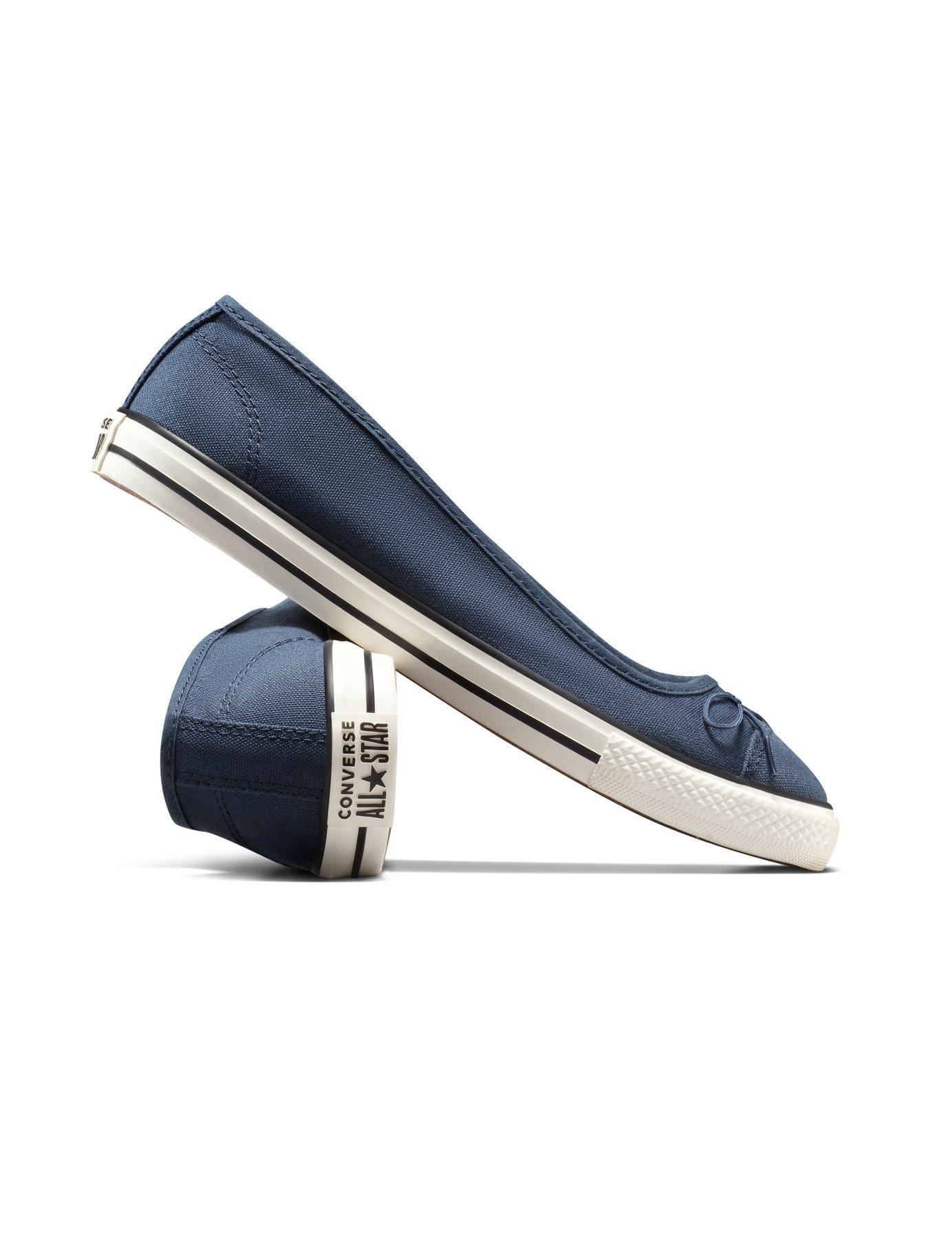 Image 7 of 7 of Converse Womens Chuck Taylor All Star Dainty Ballerina Canvas Slip/Egret/ - Navy