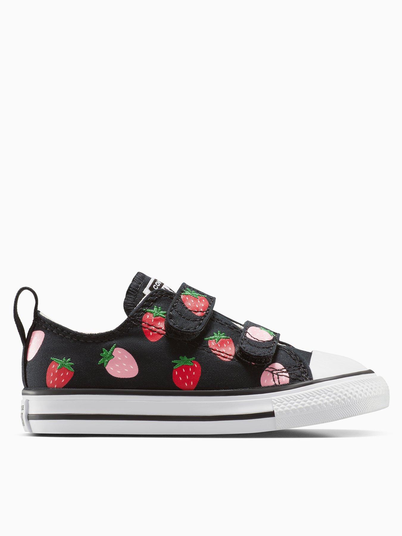 undefined Toddler Ox Trainers - Black/Soft Red/Watermelon Pink