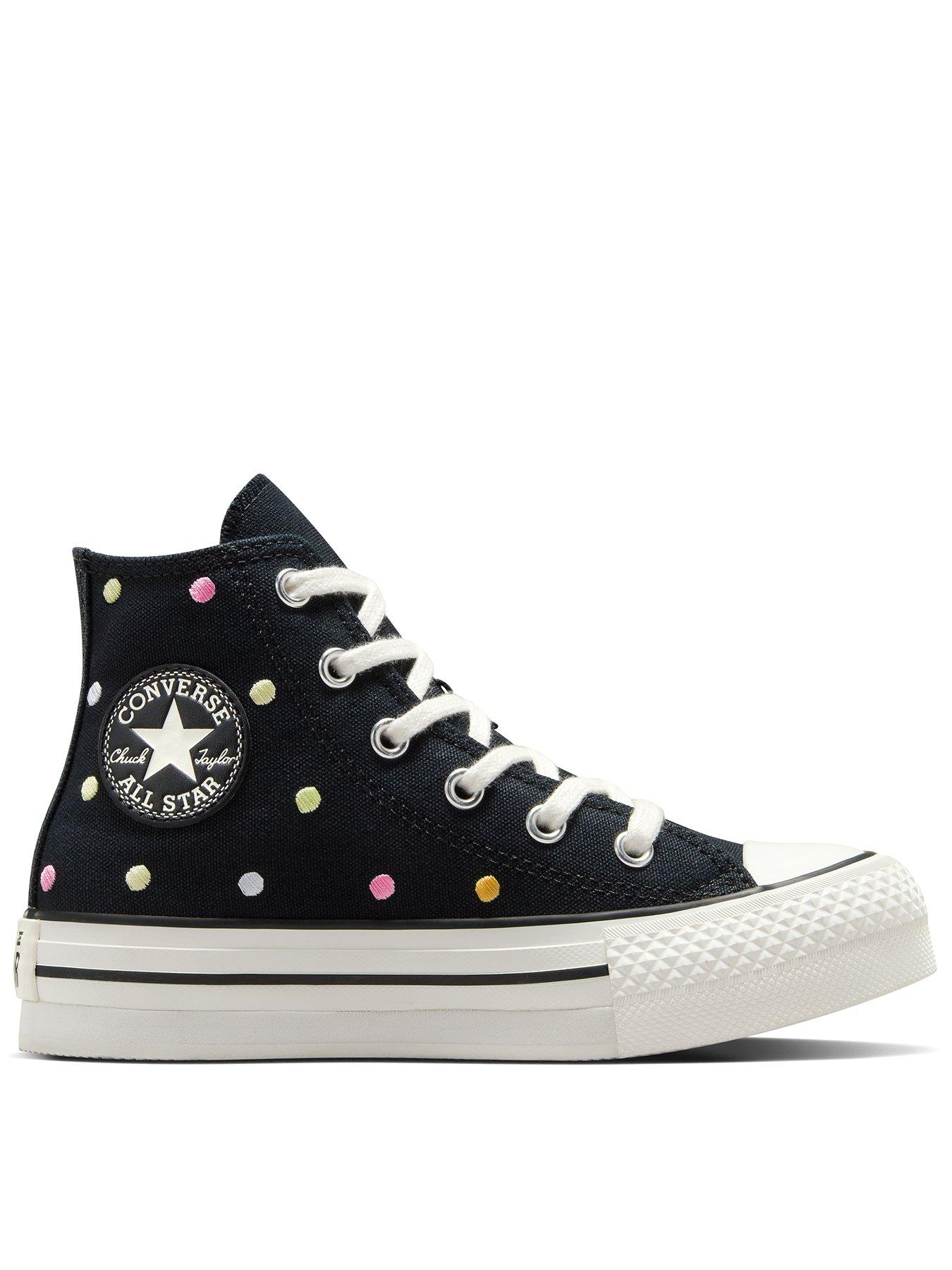 undefined Kids Chuck Taylor All Star Eva Lift Polyester Canvas Hi-Top Trainers - Black