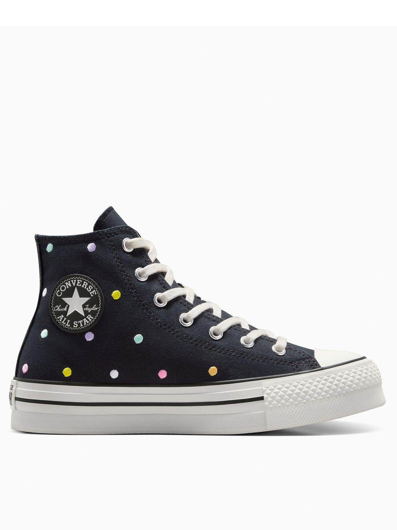 undefined Kids Chuck Taylor All Star Eva Lift Polyester Canvas Hi-Top Trainers - Black