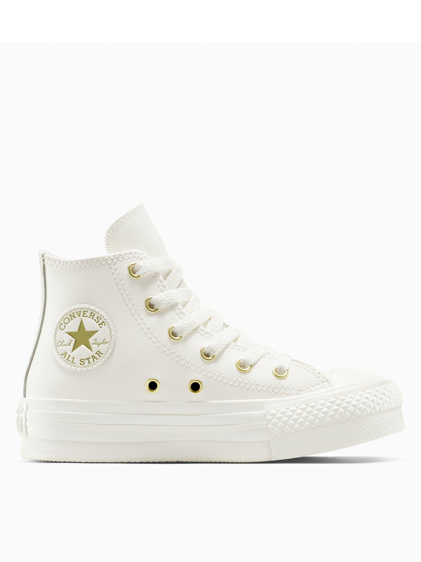 undefined Kids Chuck Taylor All Star Eva Lift Leather Hi Top - Beige