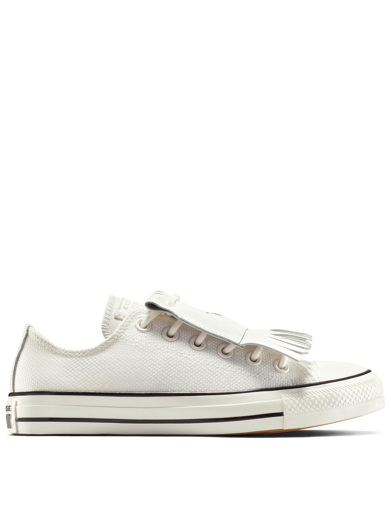 undefined Womens Chuck Taylor All Star Canvas Oxvintage White/Egret/Black - White/Black