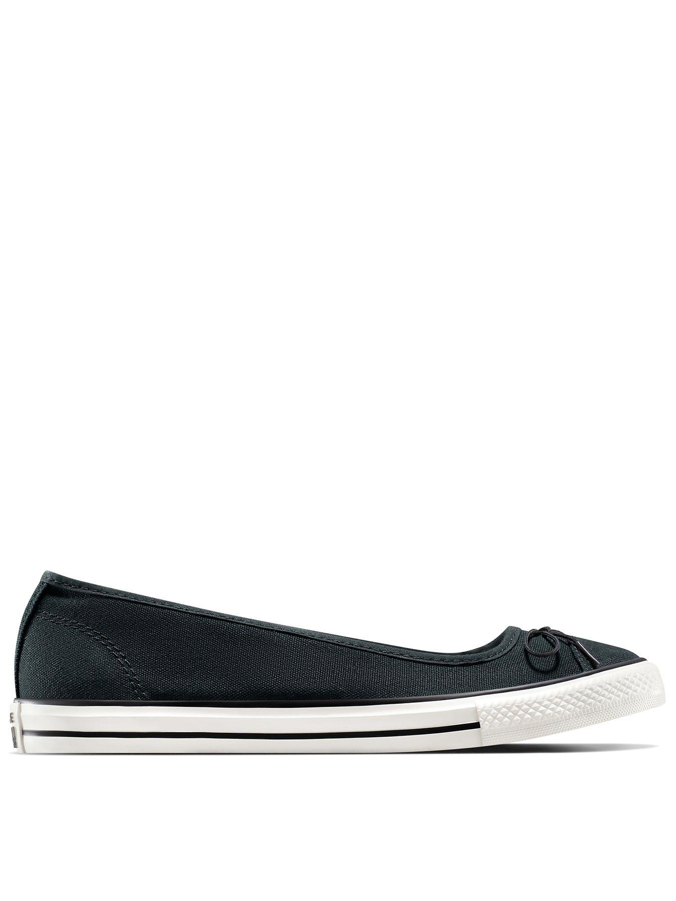 undefined Womens Chuck Taylor All Star Dainty Ballerina Canvas Slip/Egret/ - Black