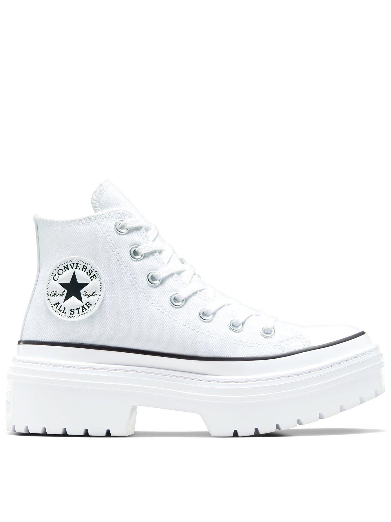 Image of Converse Womens Chuck Taylor All Star Lugged Heel Canvas Hi/Egret - White/Black