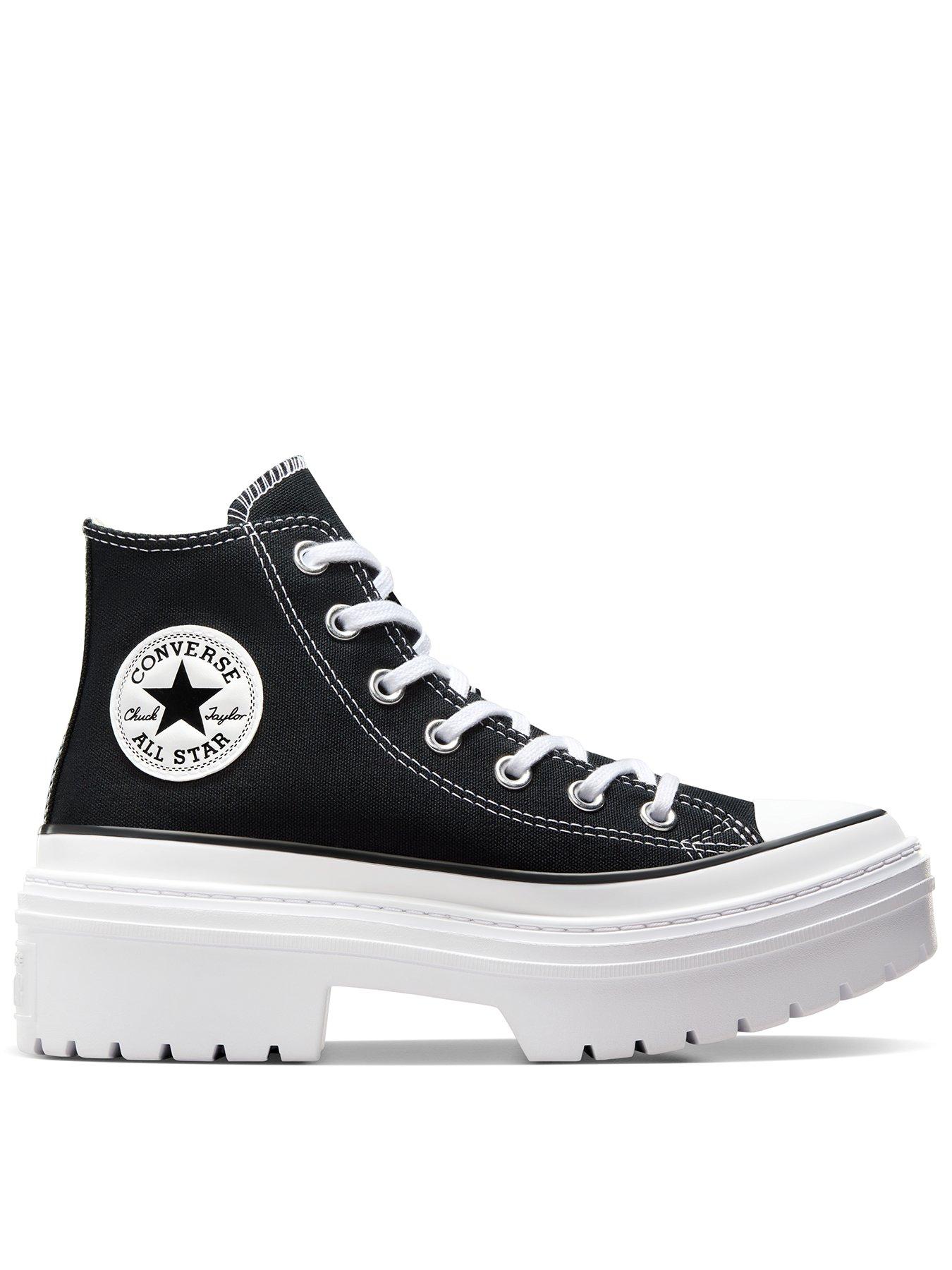 undefined Womens Chuck Taylor All Star Lugged Heel Canvas Hi/Egret - Black/White