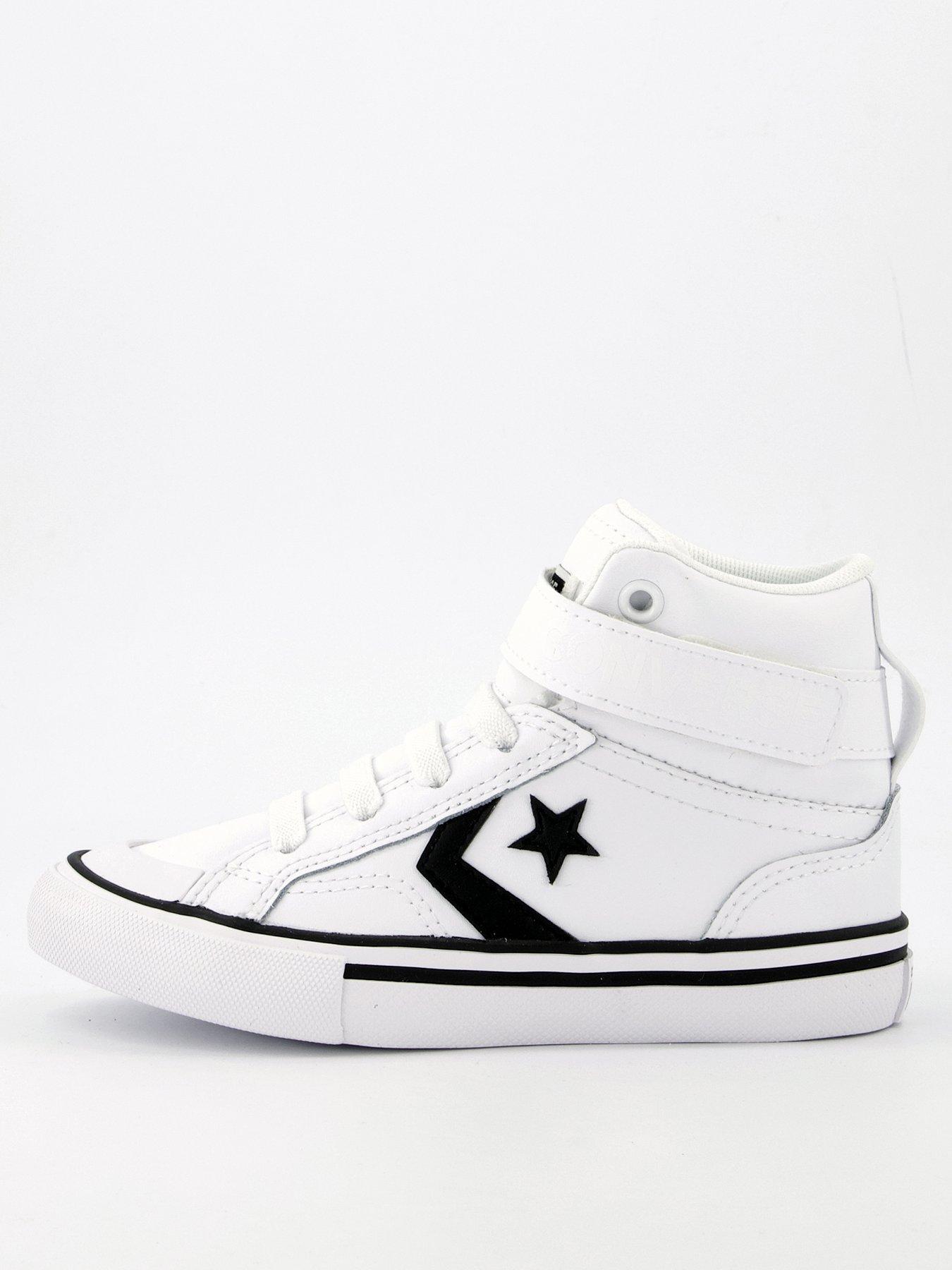 Converse Kids Pro Blaze Strap Leather Hi Tops - White