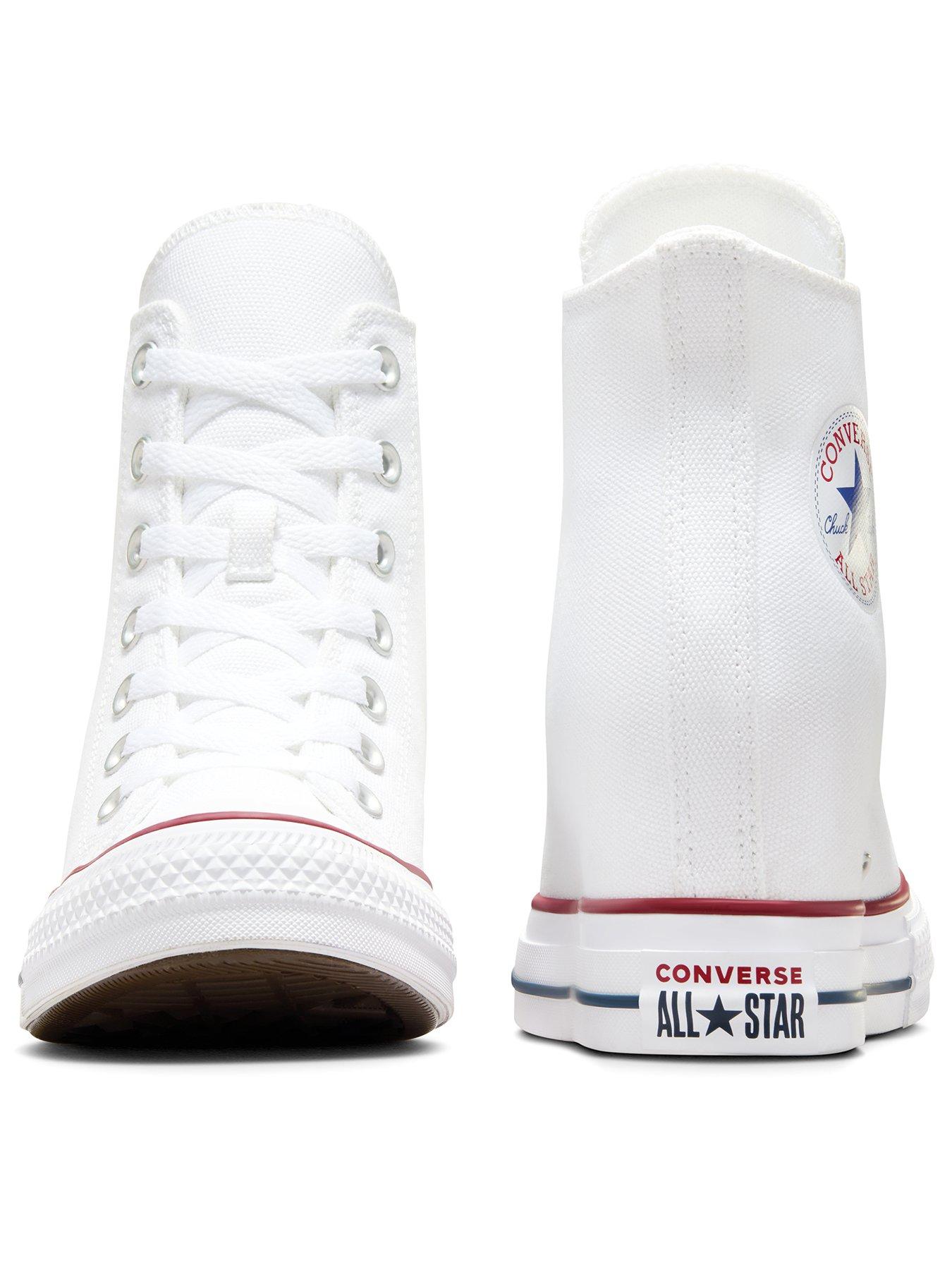 Image 3 of 7 of Converse Women's Chuck Taylor All Star Classic Wedge Platform High Tops - Red/Navy - White