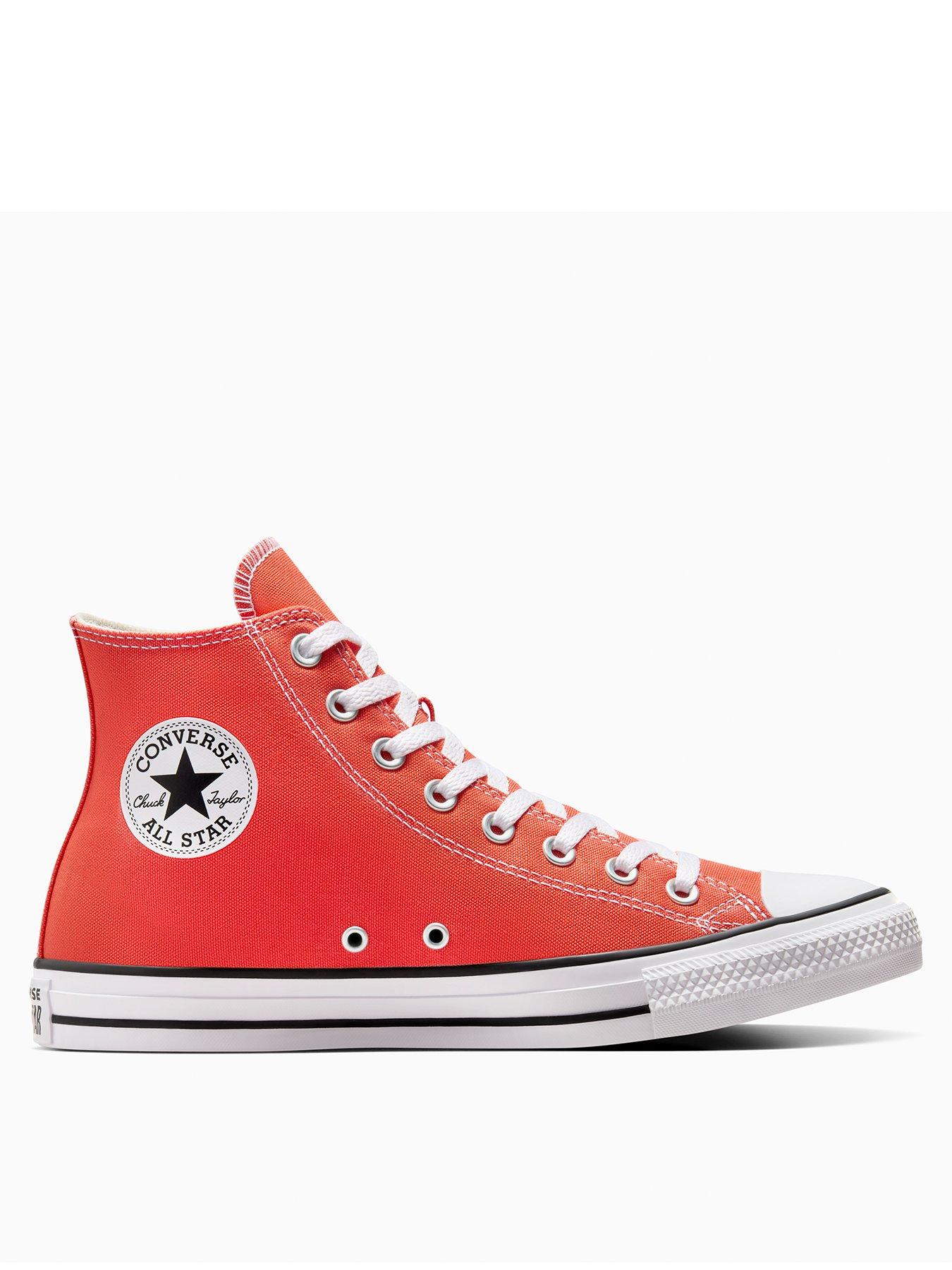 undefined Mens Chuck Taylor All Star Canvas Hi Top Trainers - Red