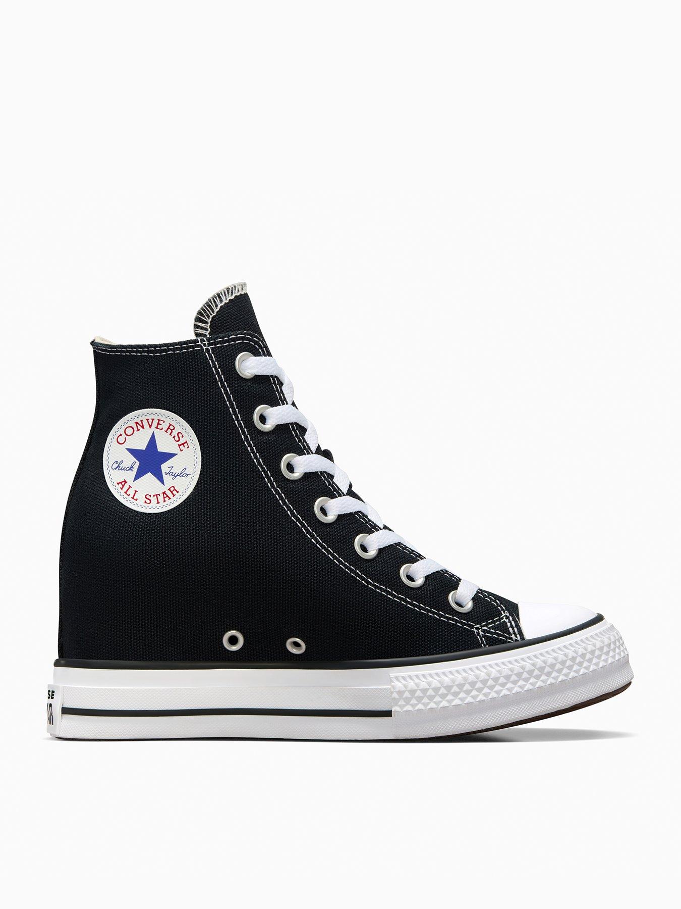 undefined Women's Chuck Taylor All Star Classic Wedge Platform High Tops - Black