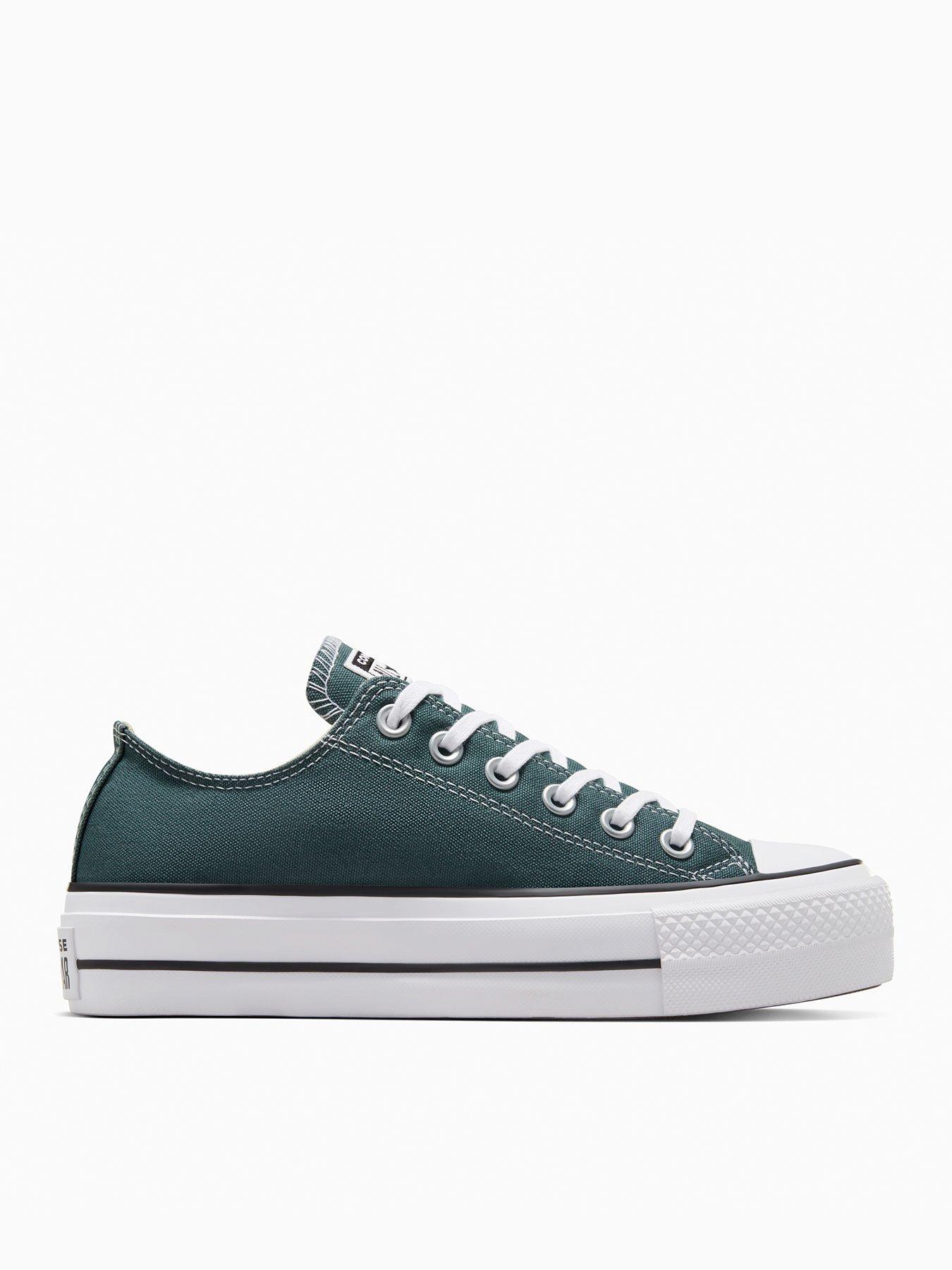 undefined Womens Chuck Taylor All Star Lift Canvas Ox - True Nature/Natural Ivory/Black - Green