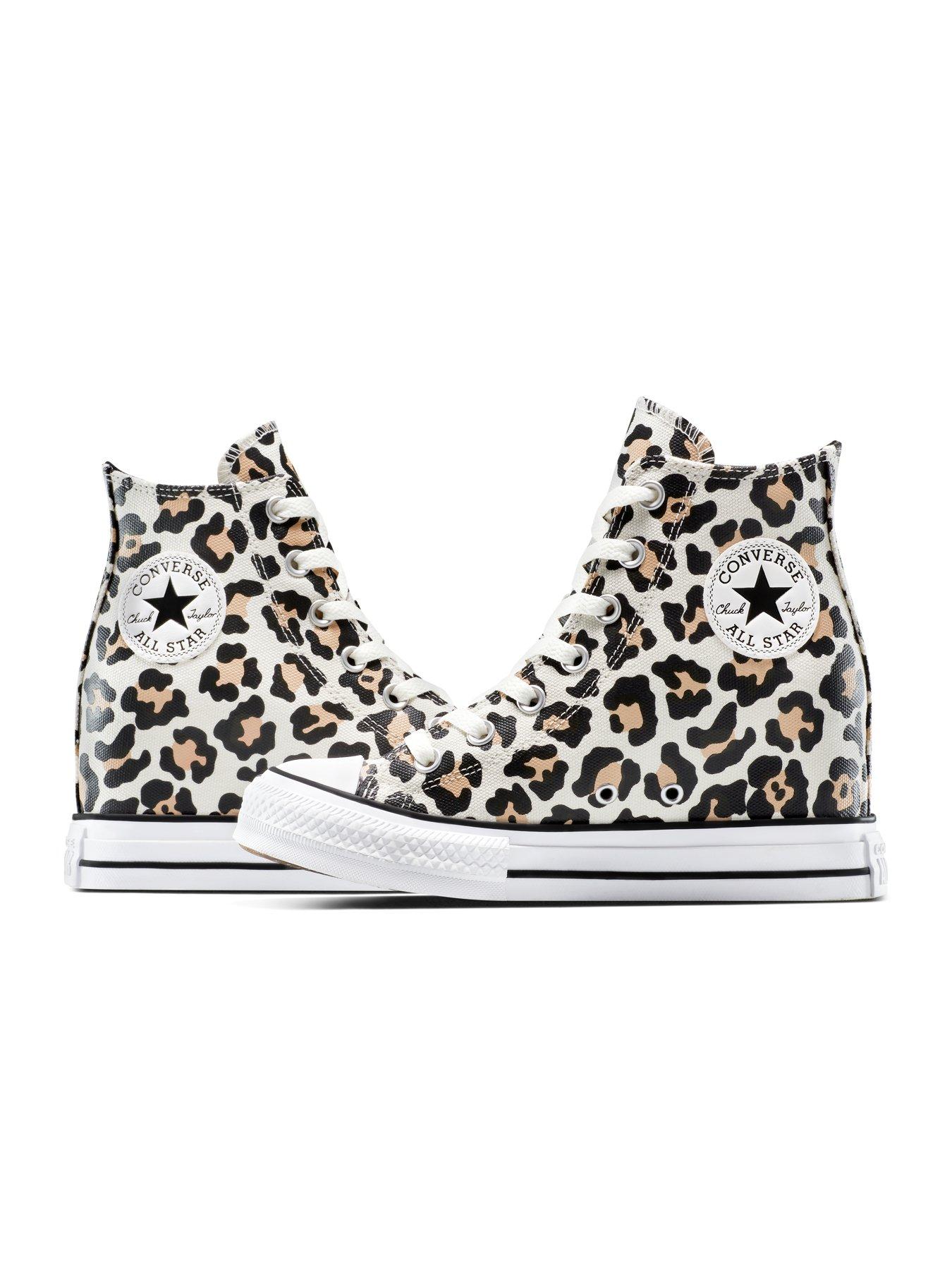 Image 5 of 5 of Converse Women's Chuck Taylor All Star Wedge Canvas Hi-Top Trainers - Leopard Print
