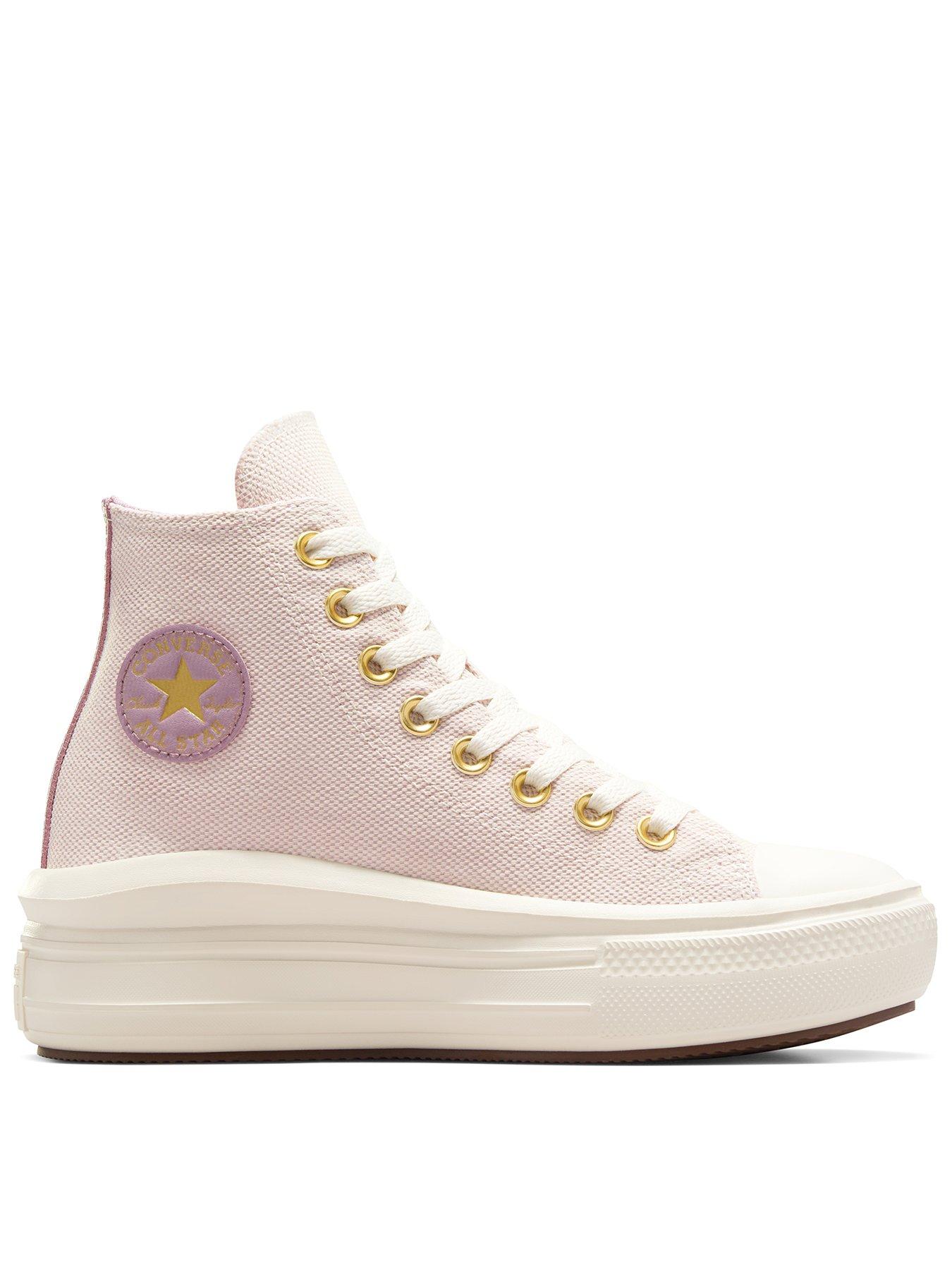 undefined Kids Chuck Taylor All Star Move Polyester Hi-Top Trainers - Beige