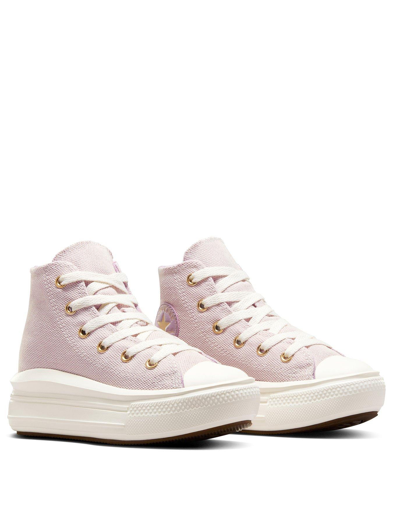 Image 2 of 7 of Converse Kids Chuck Taylor All Star Move Polyester Hi-Top Trainers - Beige