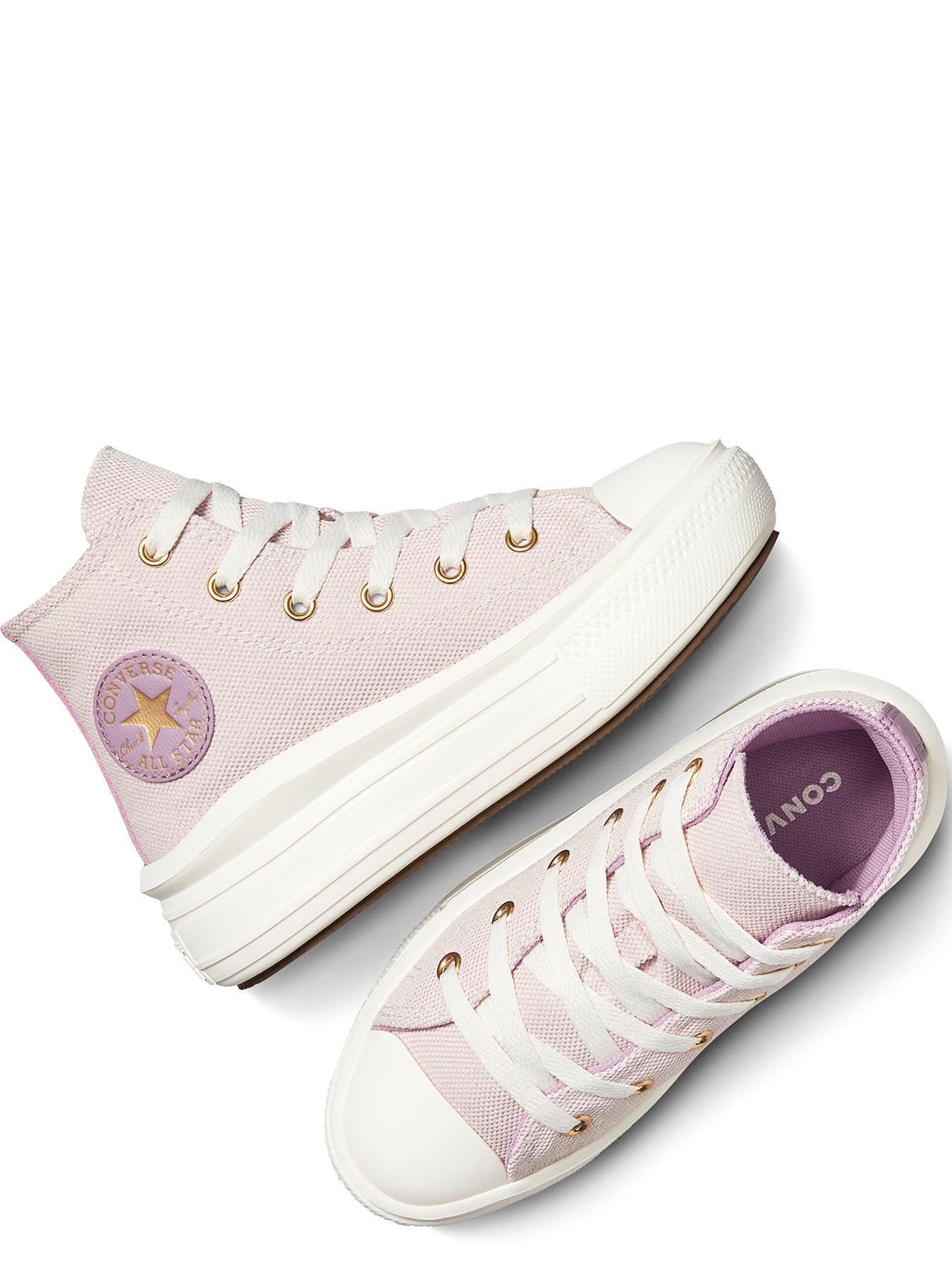 Image 4 of 7 of Converse Kids Chuck Taylor All Star Move Polyester Hi-Top Trainers - Beige