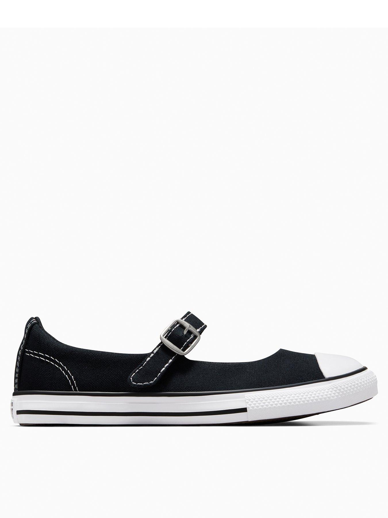 undefined Kids Chuck Taylor All Star Dainty Mary Jane Canvas Ox - Black/White