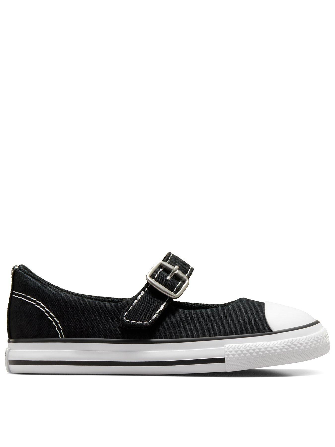 undefined Kids Chuck Taylor All Star Dainty Mary Jane Canvas Ox - Black/White