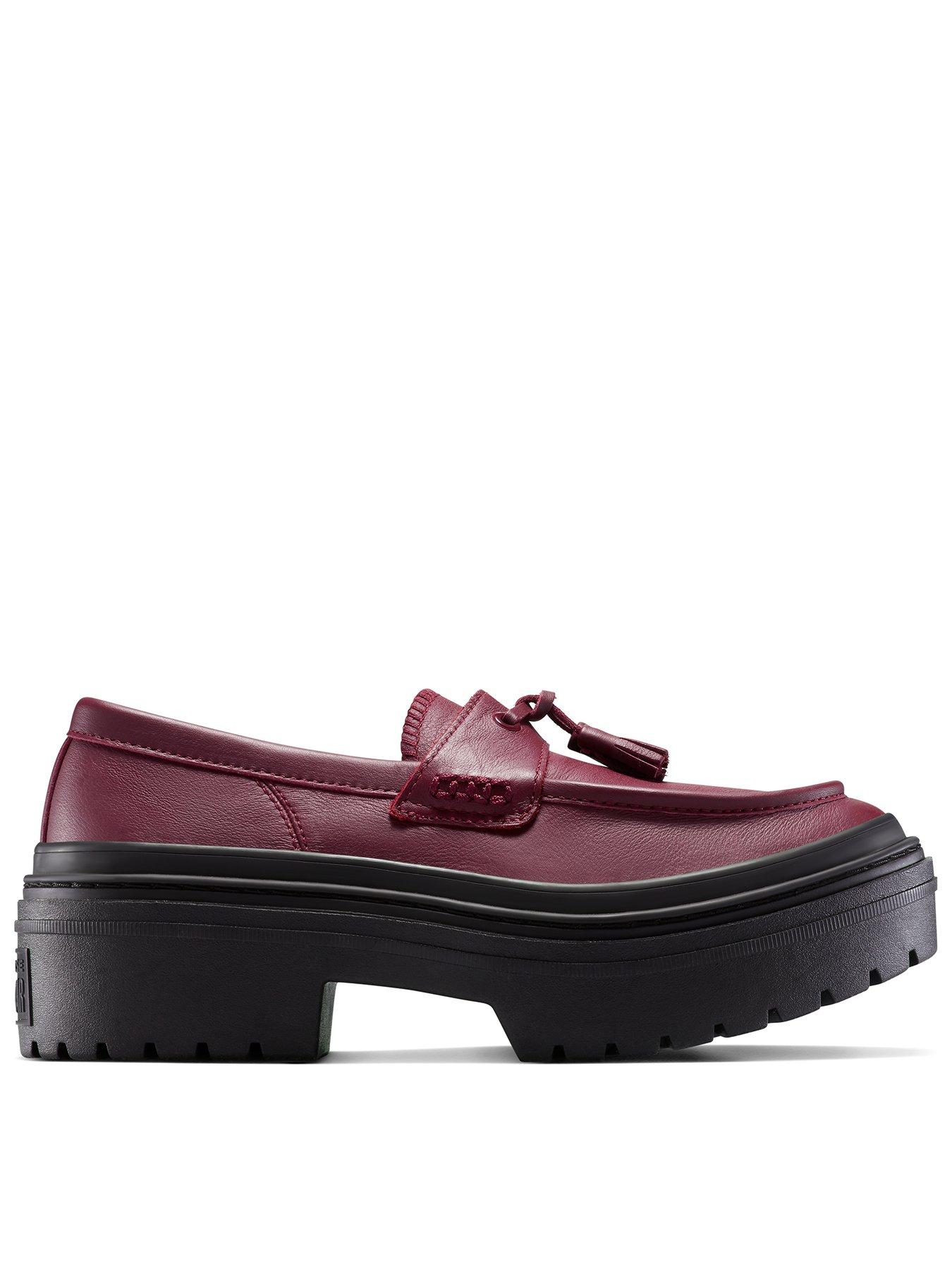 undefined Womens Chuck Taylor All Star Lugged Heel Loafer Leather Ox - Deep Bordeaux