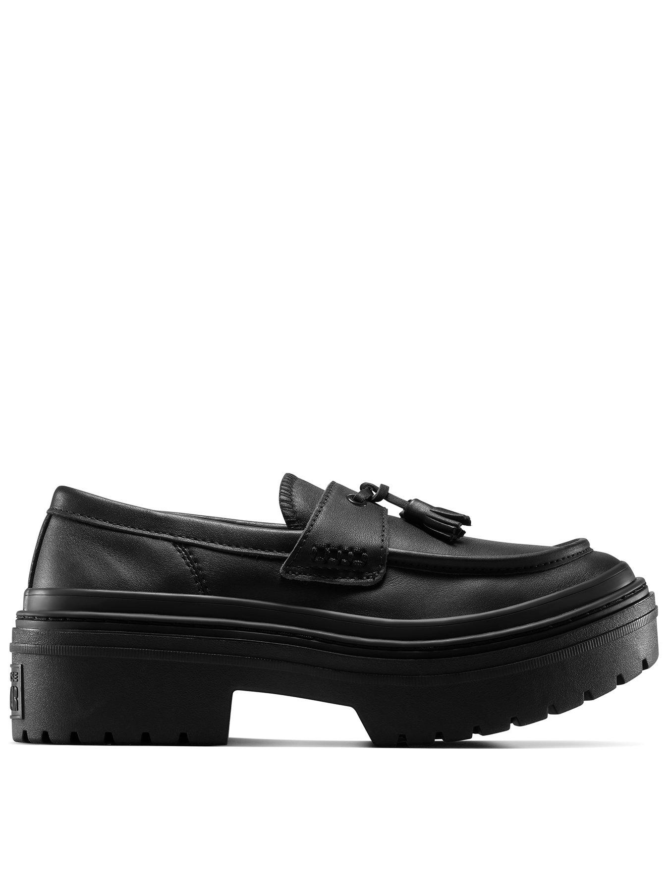 Converse Womens Chuck Taylor All Star Lugged Heel Loafer Leather Ox - Black