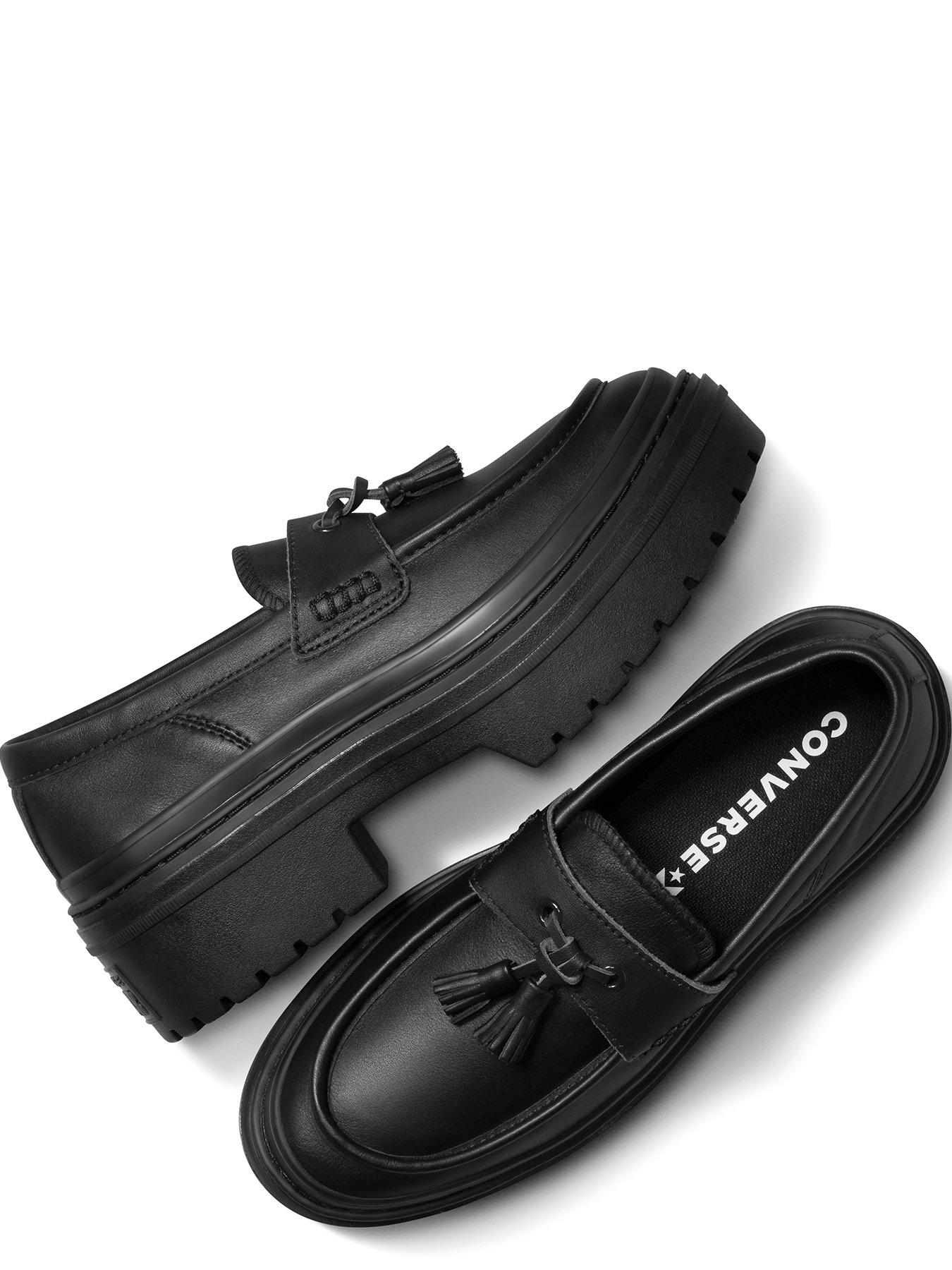 Image 4 of 7 of Converse Womens Chuck Taylor All Star Lugged Heel Loafer Leather Ox - Black