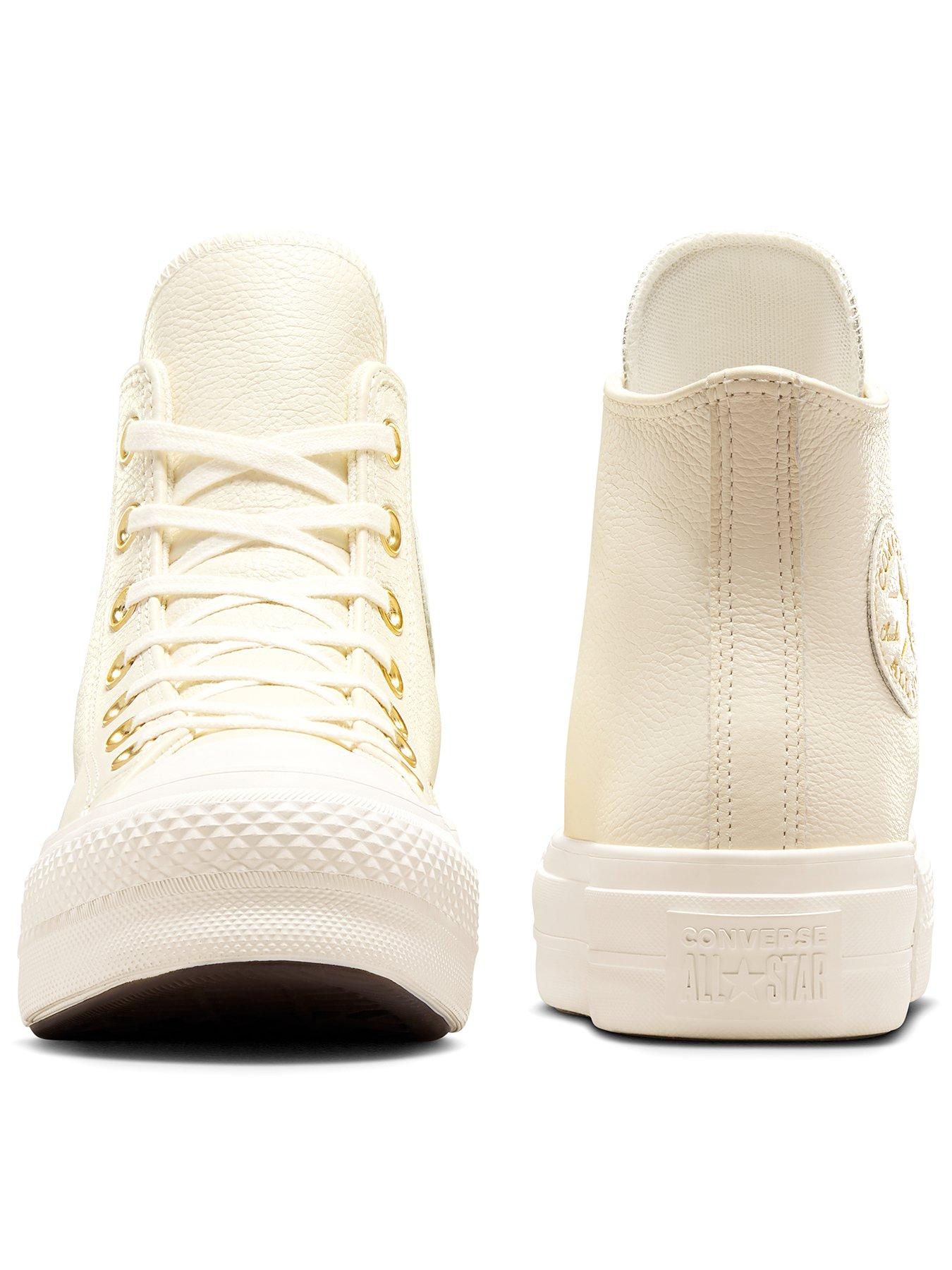 Image 3 of 7 of Converse Womens Chuck Taylor All Star Lift Leather Hi Tops - Light Grey