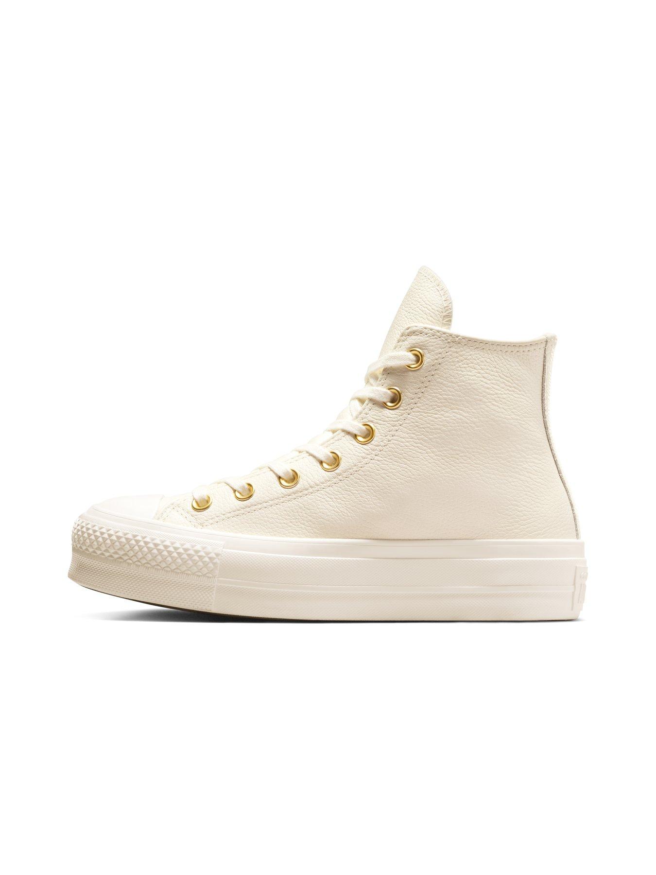 Image 6 of 7 of Converse Womens Chuck Taylor All Star Lift Leather Hi Tops - Light Grey