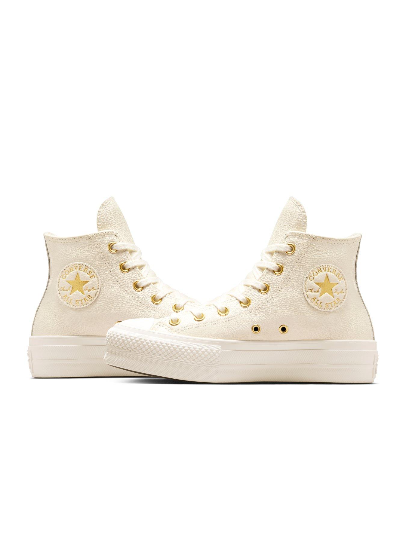 Image 7 of 7 of Converse Womens Chuck Taylor All Star Lift Leather Hi Tops - Light Grey