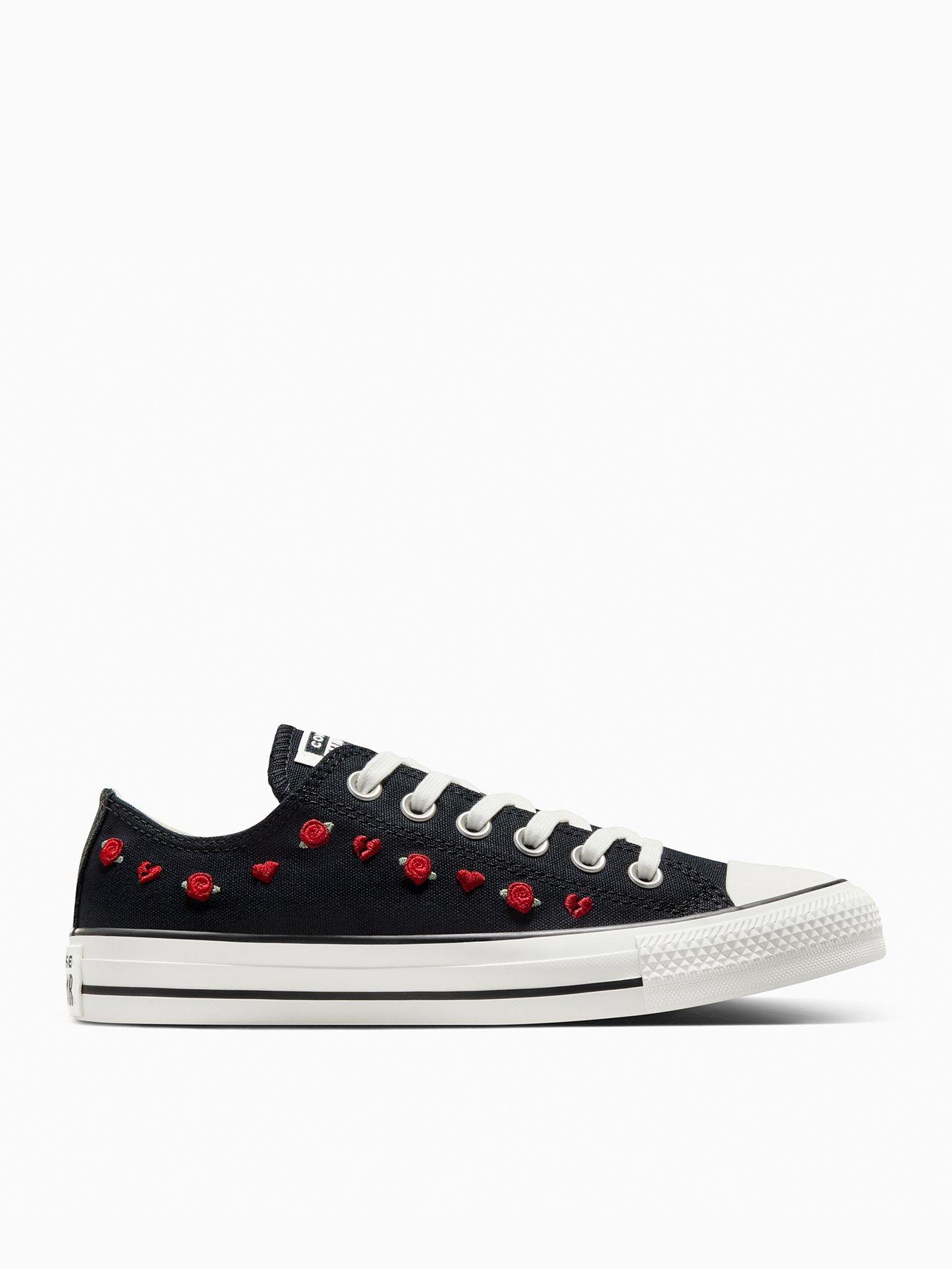 undefined Womens Chuck Taylor All Star Canvas Ox - Red/Black