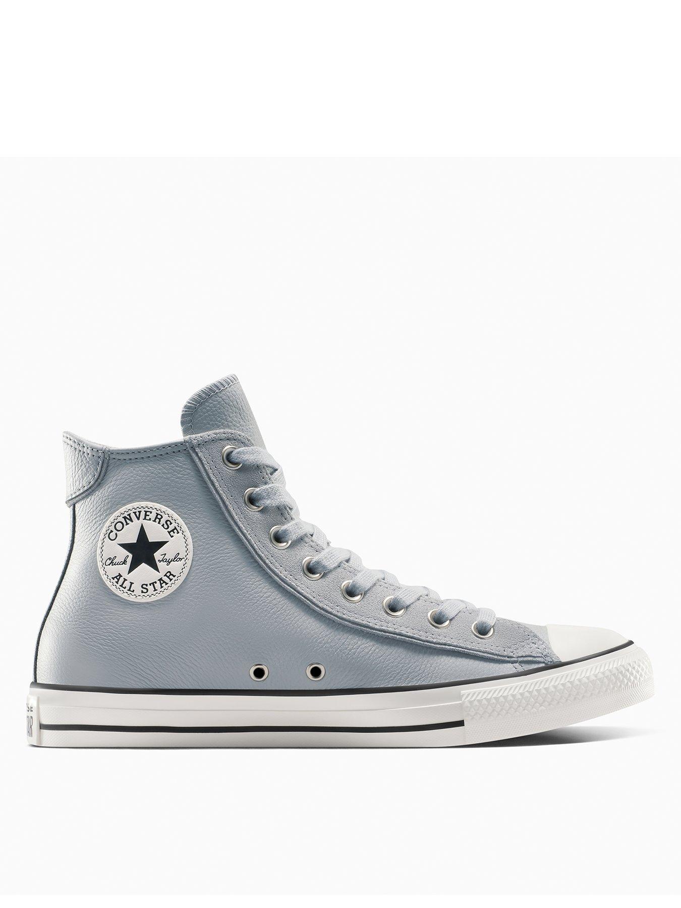 undefined Mens Chuck Taylor All Star Wide Hi Top Leather - Hibarely Egret/classic