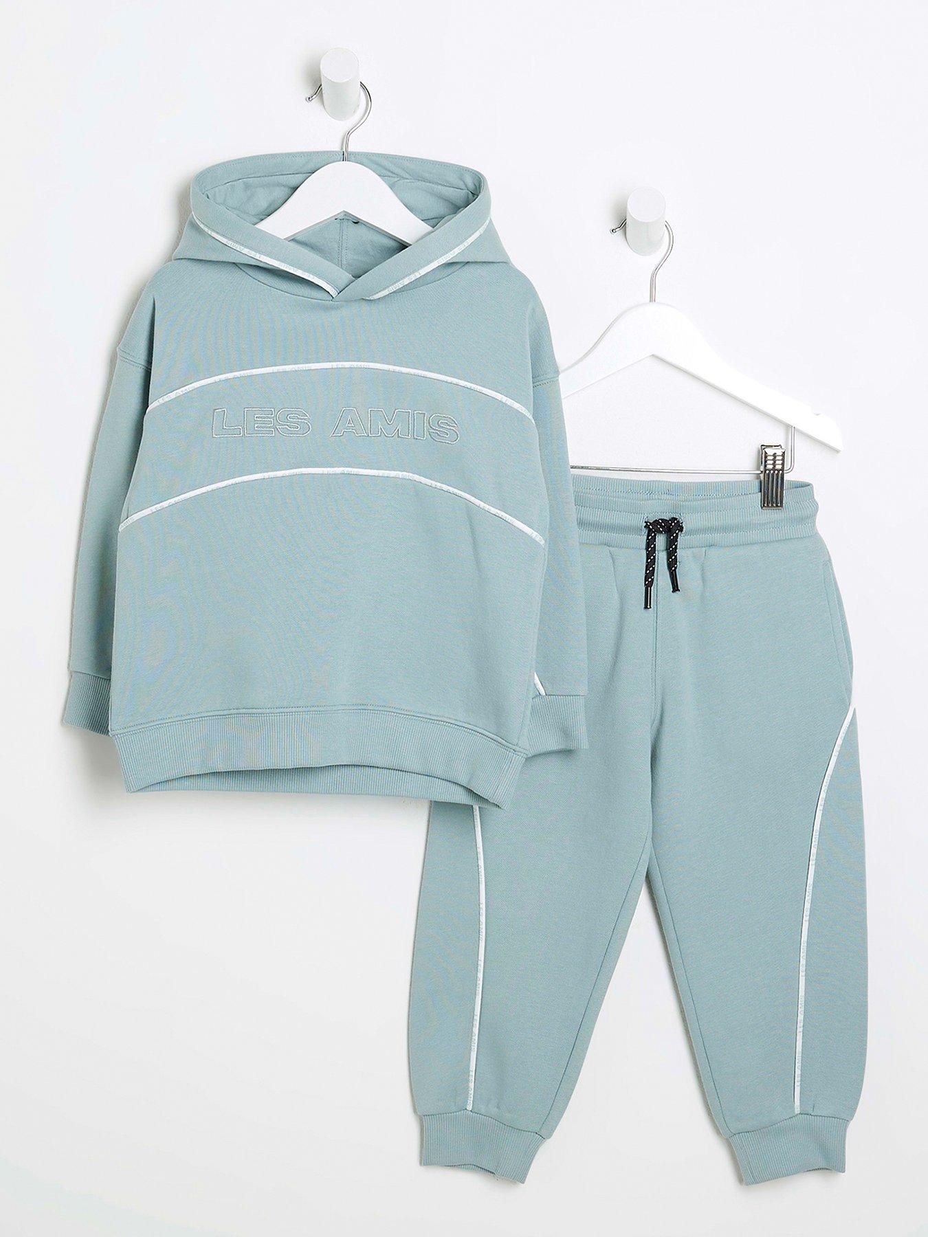 undefined Mini Boys Piped Tracksuit Set - Ice Blue