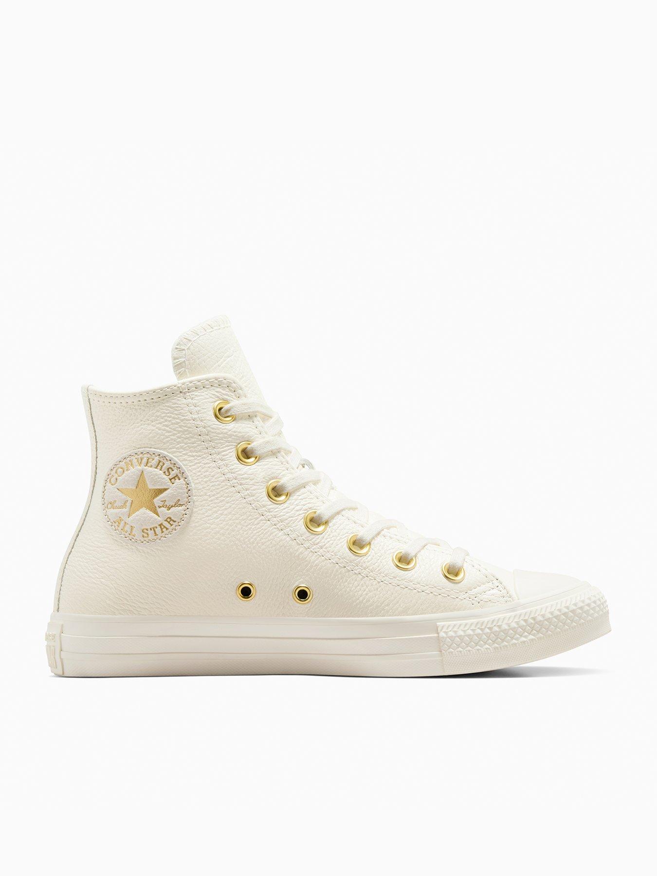 undefined Womens Chuck Taylor All Star Leather Hi - Egret/Light Grey