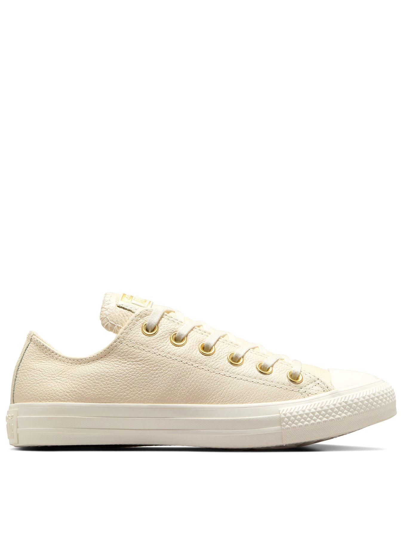 undefined Womens Chuck Taylor All Star Leather Ox - Egret