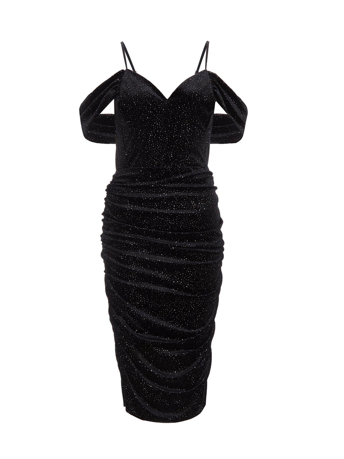 slim fit dress slacks Rent Ganni Black Velvet Sequin Maxi Dress main image 0