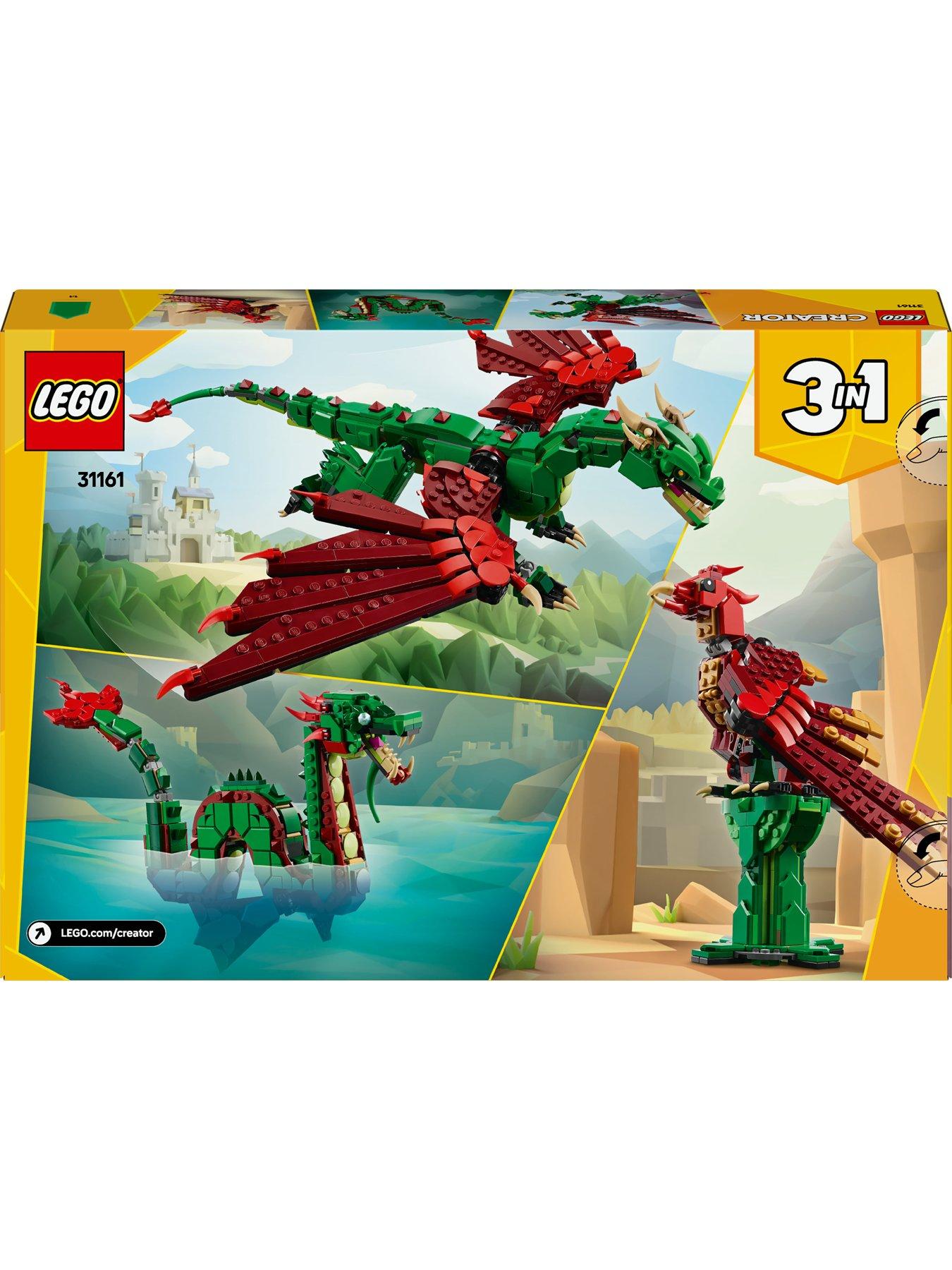 LEGO Creator 3in1 Medieval Dragon Toy Playset 31161 Very