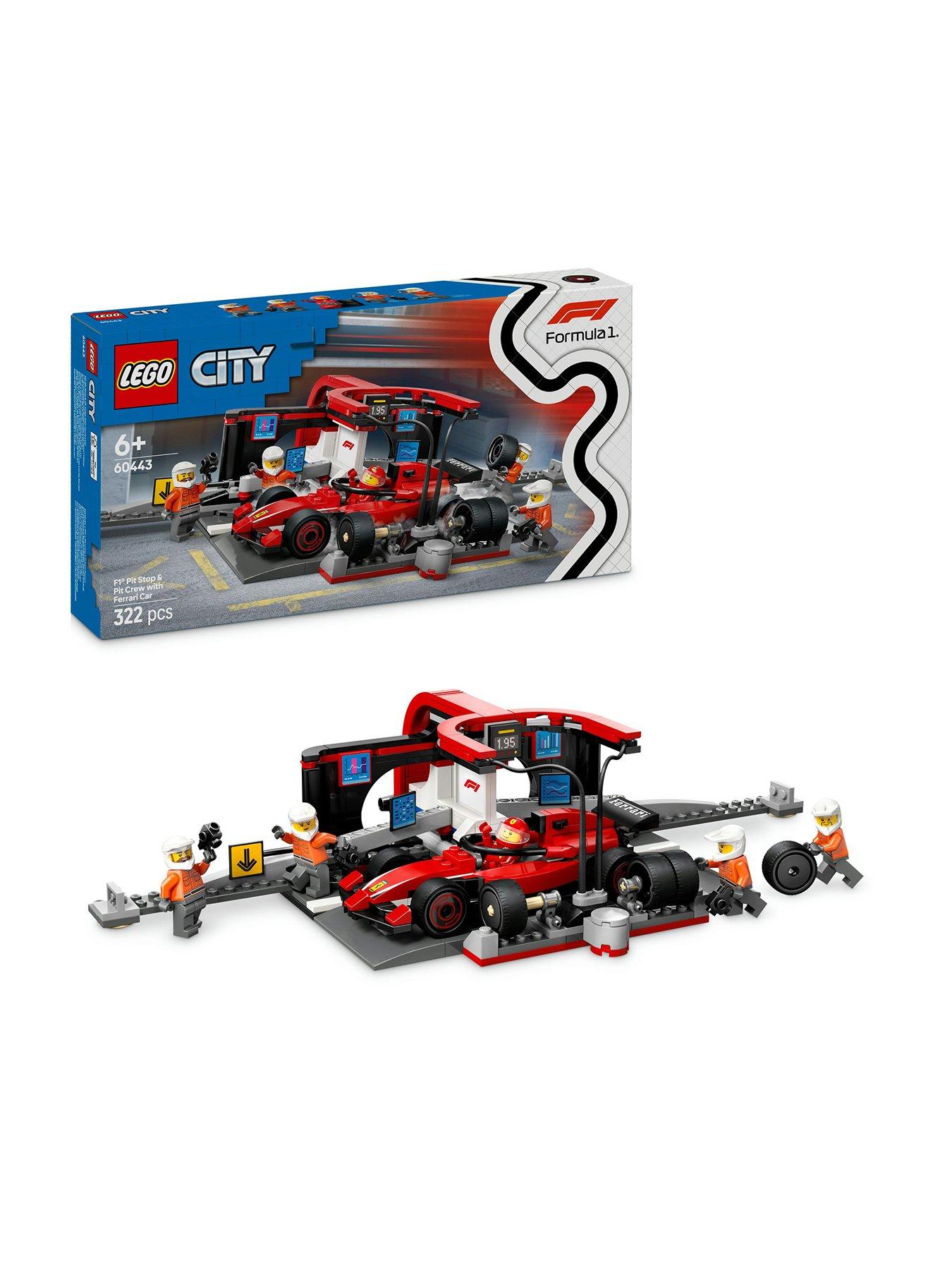 Lego City F1 Pit Stop & Pit Crew With Ferrari Car 60443